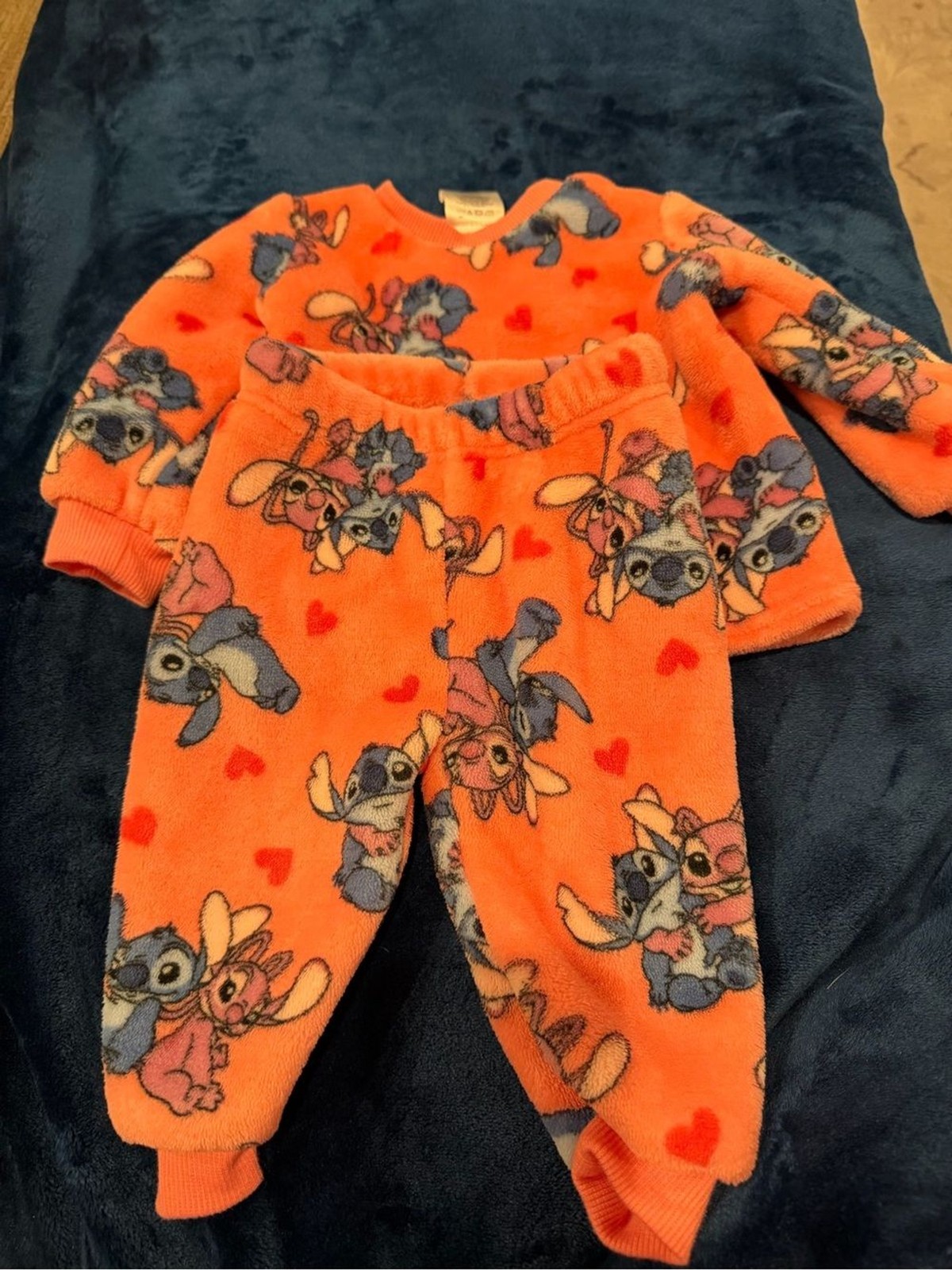 Kids Pink Stitch & Angel Fleece Pajama Set