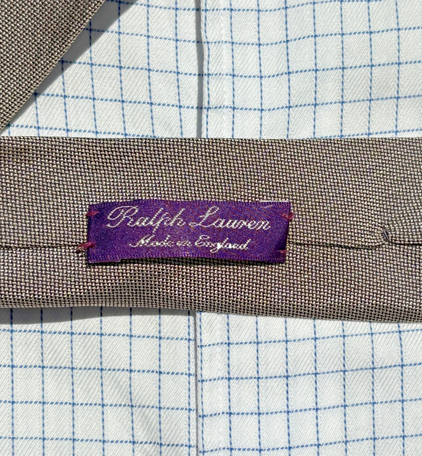 Ralph Lauren Purple Label Silver Woven Silk Necktie – England – $235.00