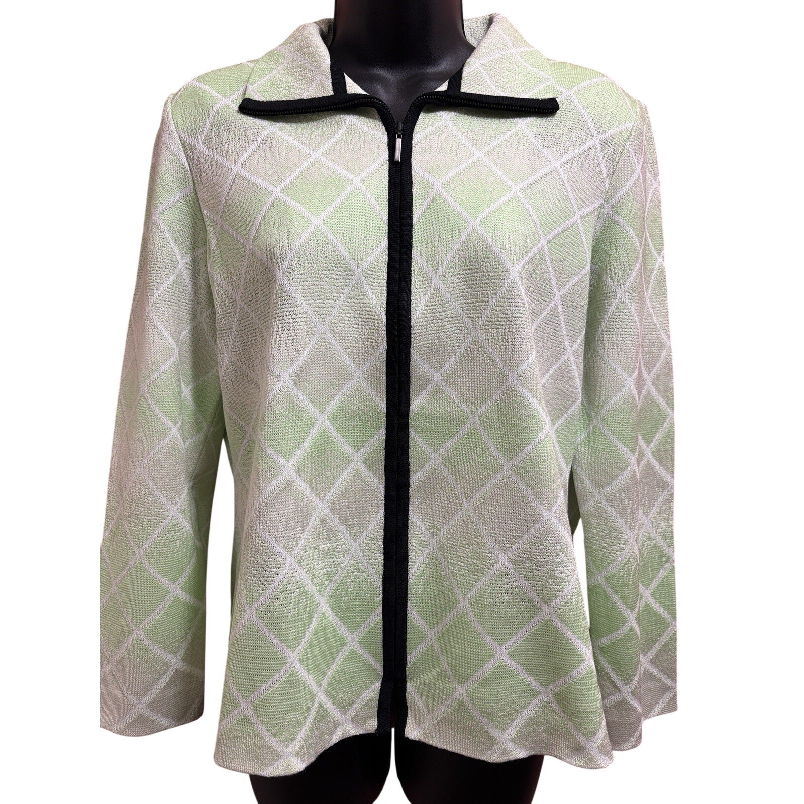 Ming Wang Career Jacket Womens S Blazer Geometric Mature Church Old Money New