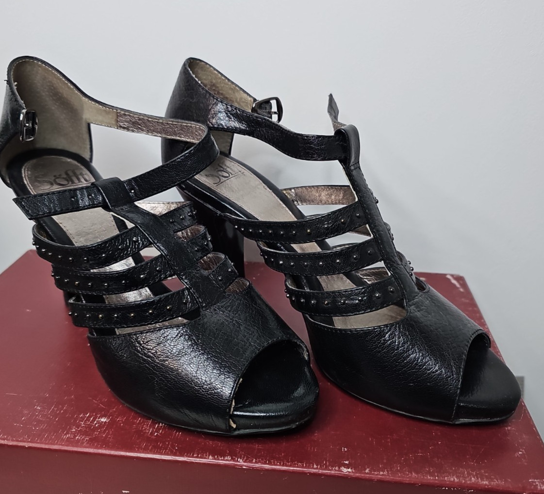 Sofft Rialto Black Strappy Open Toe Dress Sandals Women’s Size 8.5 NIB