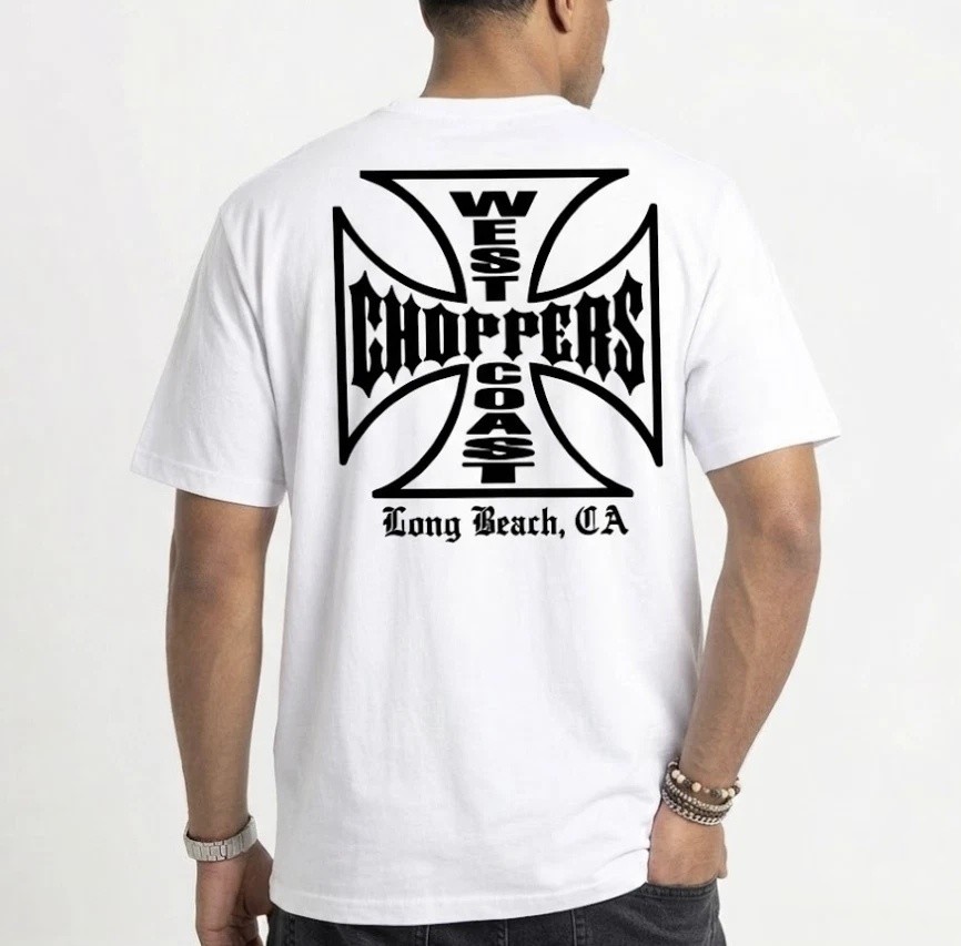 Men’S Trendy T-Shirt Featuring a West Coast Choppers Letter Print shirt（on back）