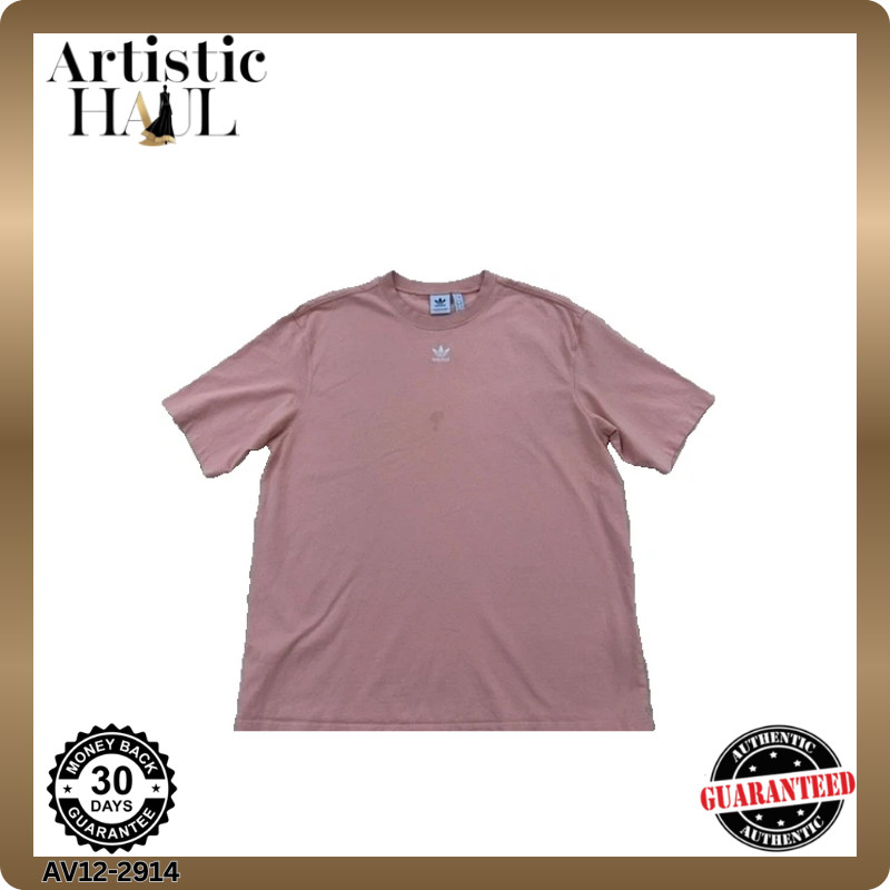 Adidas Unisex Pink Essentials Oversized T-Shirt Size L Short Sleeve Crew Neck