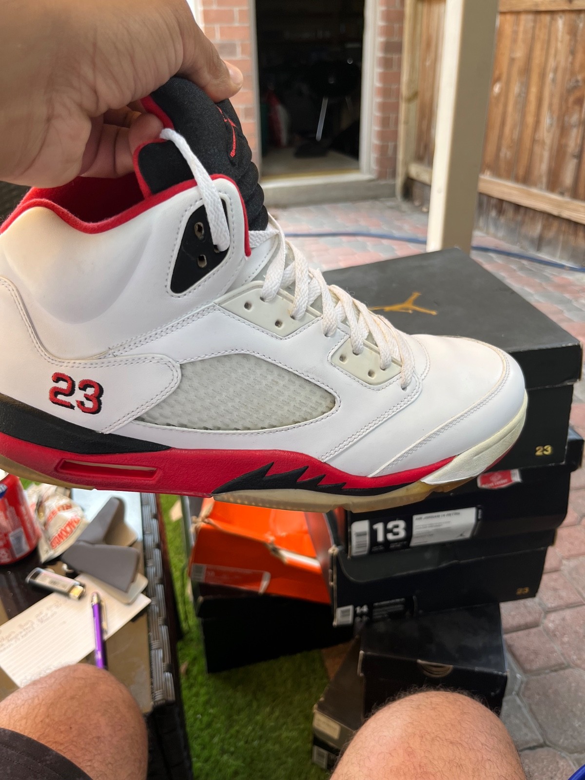 Size 13.5 – Air Jordan 5 Retro 2013 Fire Red