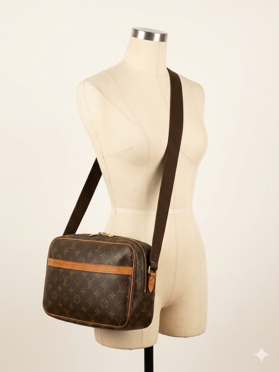Louis Vuitton LV Monogram Logo Reporter PM Crossbody Bag M45254 France