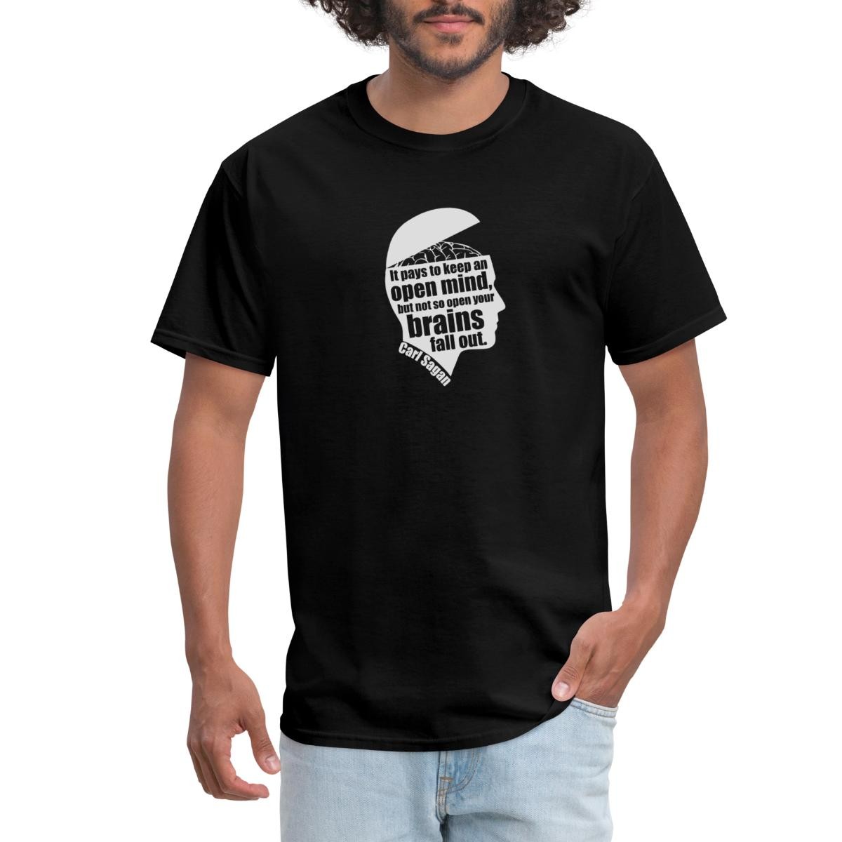 Carl Sagan Open Mind Inspirational Quote Men’s T-Shirt