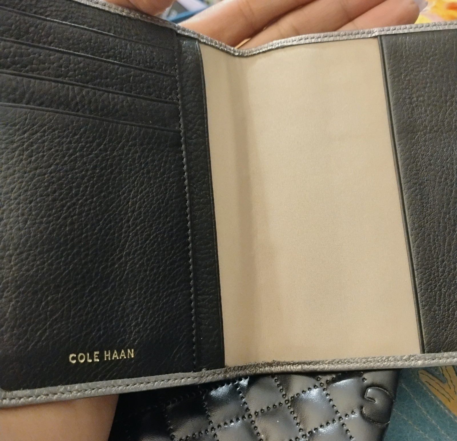 Cole Haan Men’s Black Bifold Wallet w/ Credit Card Slots & ID Window