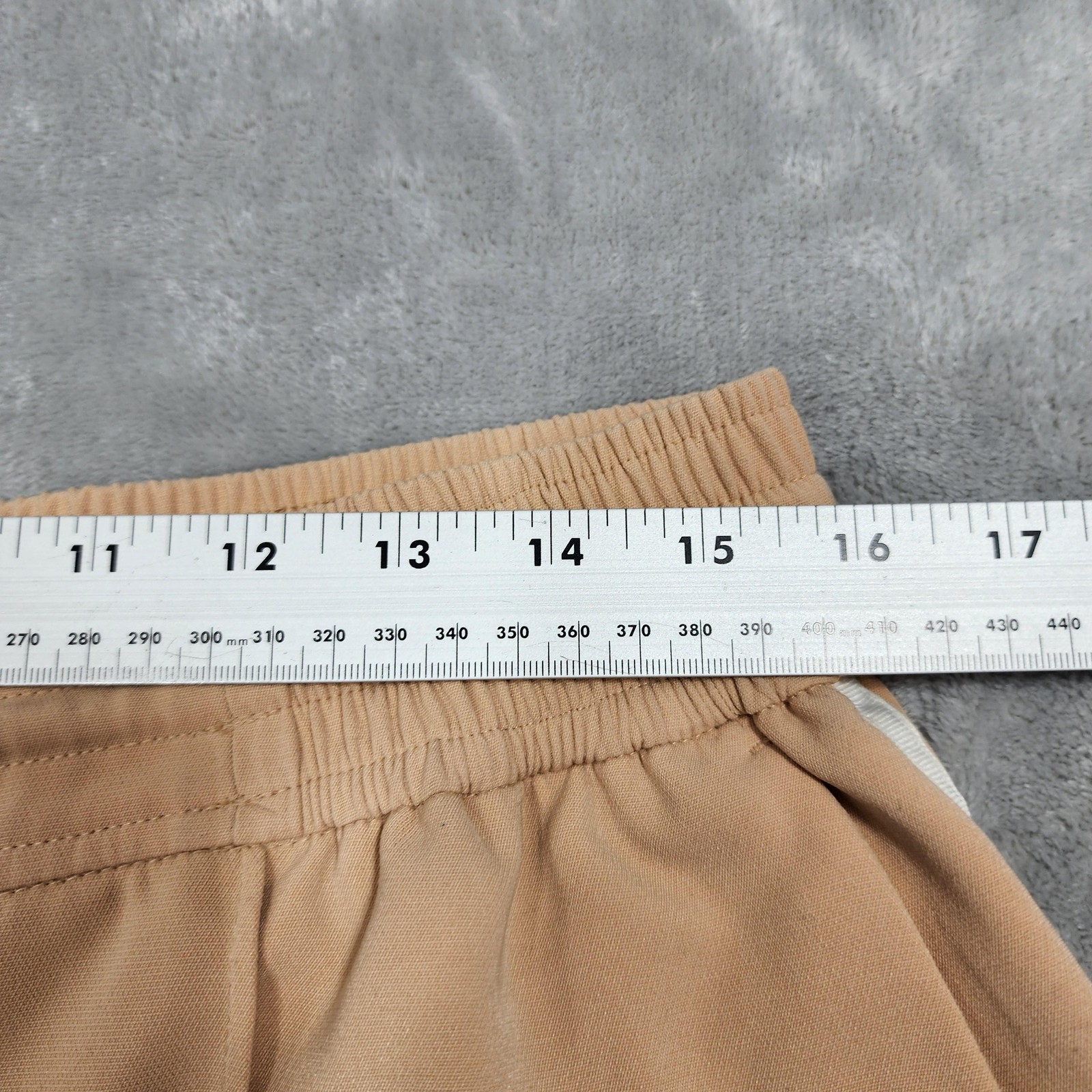 Nine West Pants Womens 12 Beige Side Striped Slim Straight Tapered Ankle Preppy