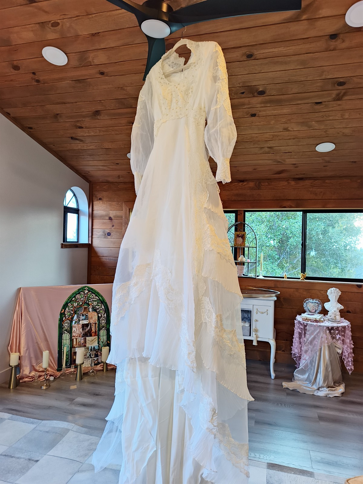 Vintage 1970s Mori Lee Wedding Gown Sz XS