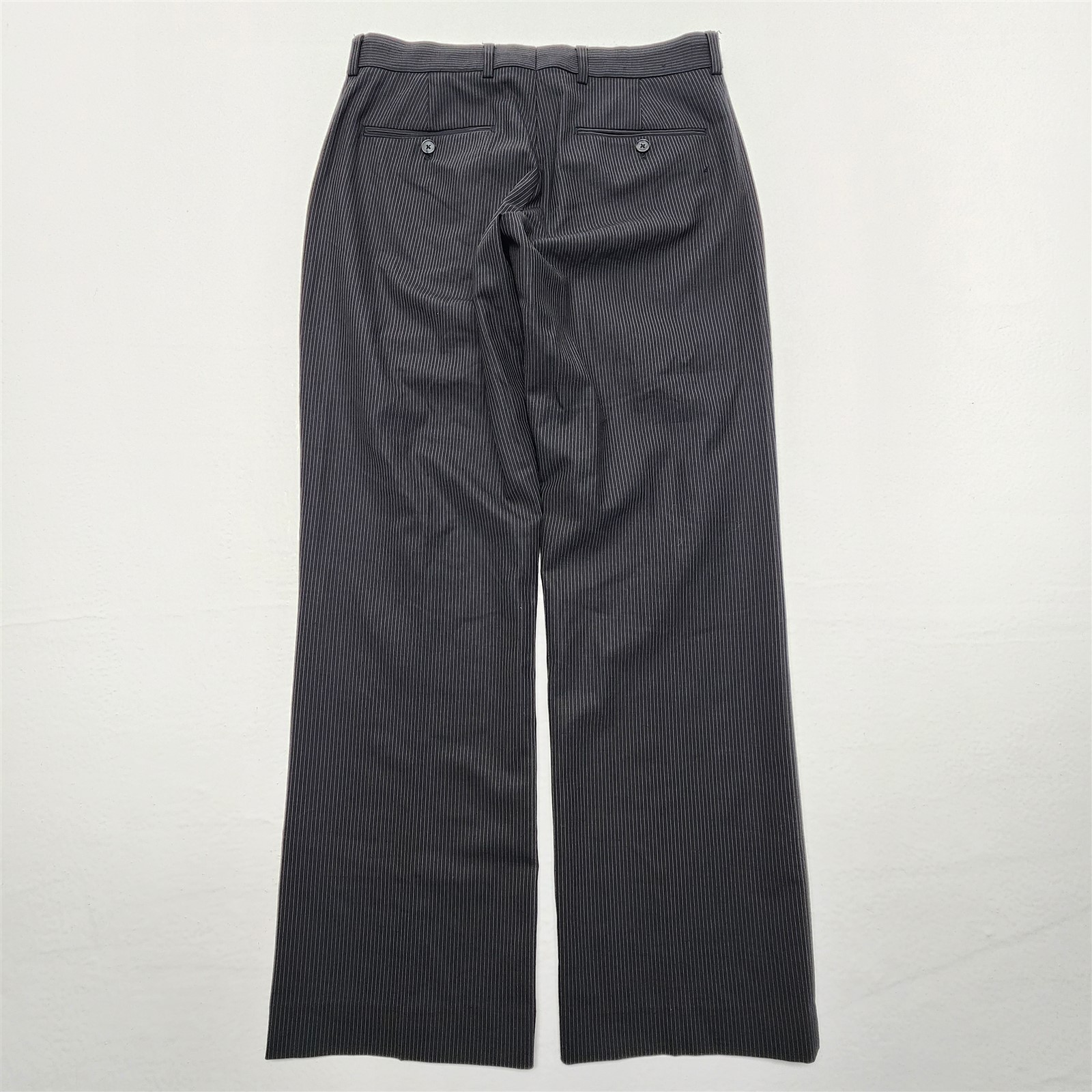 Express 38R 32×30 Black Pinstripe Wool Blend Stretch 2Btn 2Pc Jacket Pants Suit