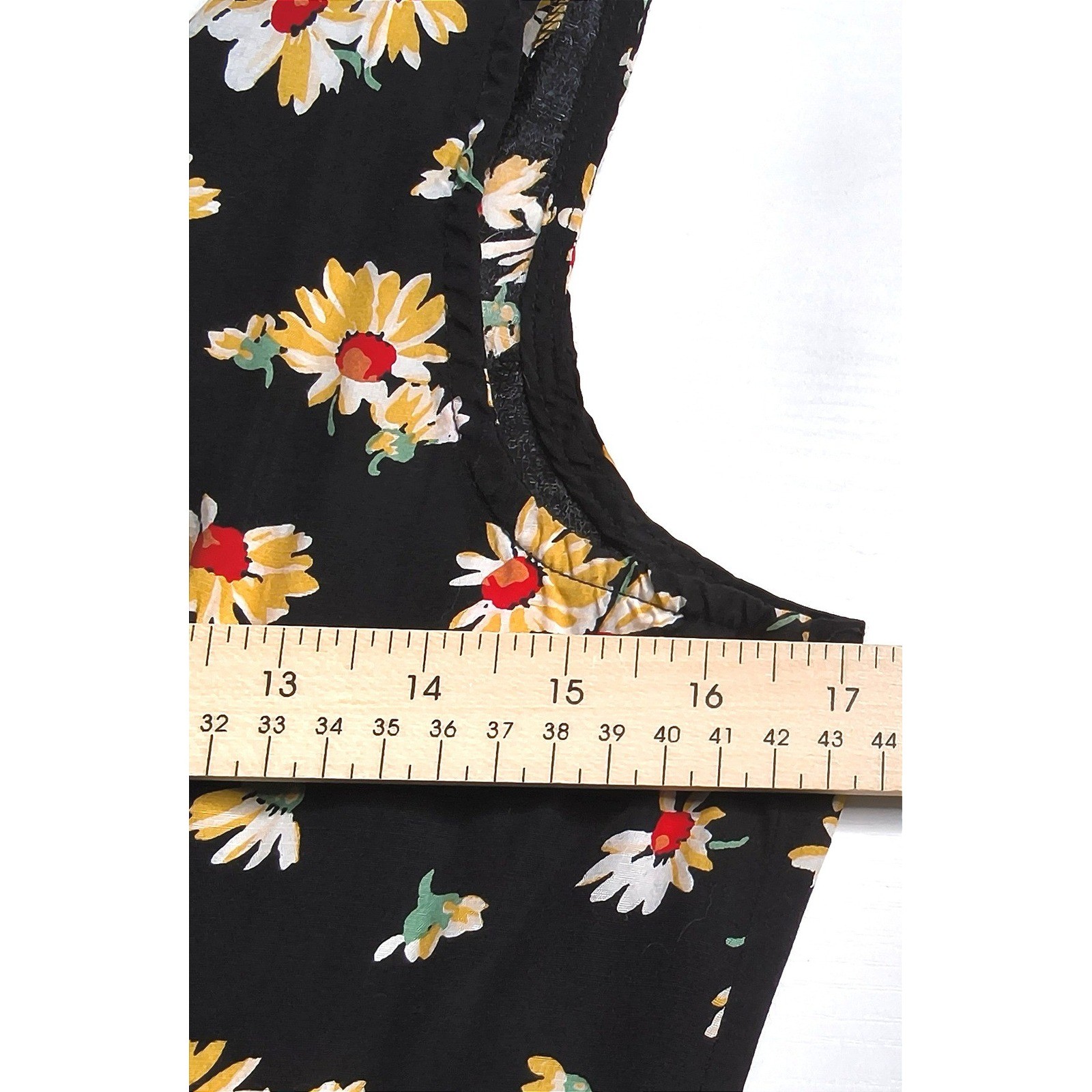 90s Grunge Rampage Clothing Co Floral Midi Dress Women 9 Black Daisy Rayon
