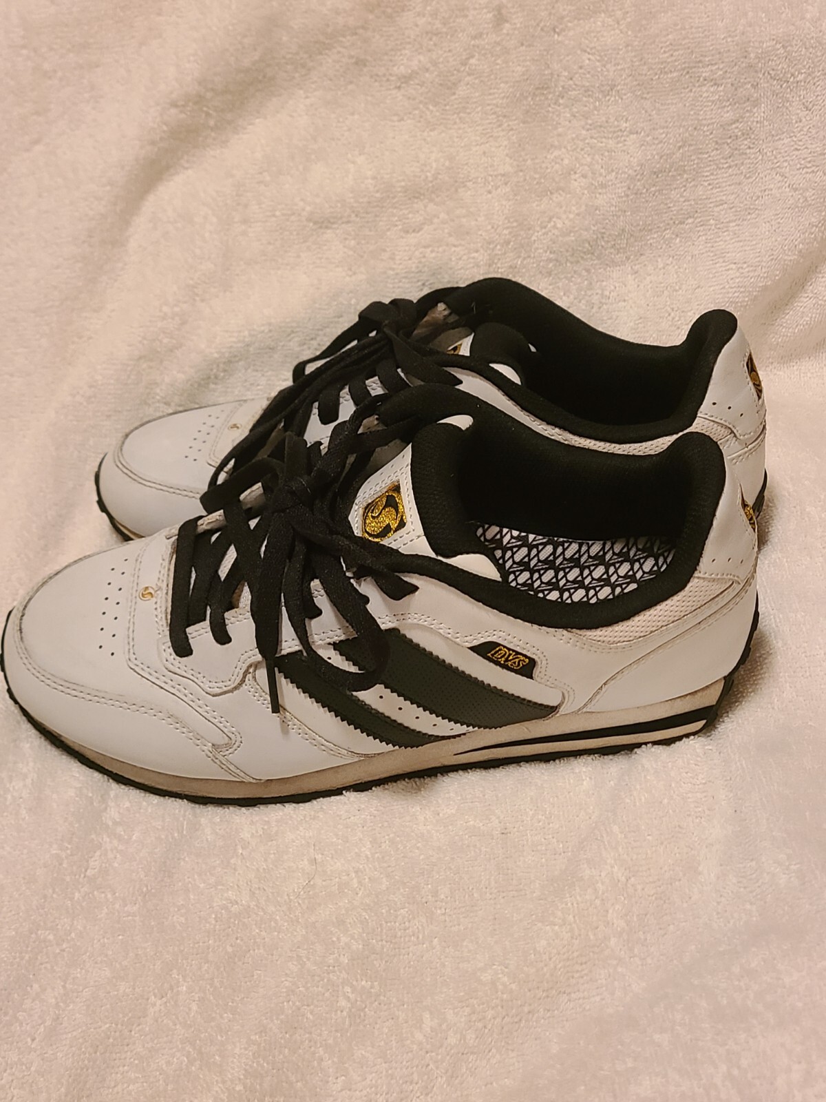 DVS Premier HO Shoe White Leather Size 10 Skate Shoes Moto Sneaker Vintage