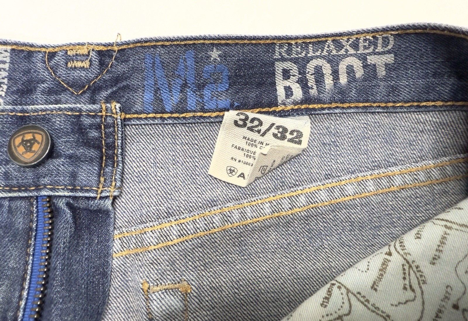 Ariat M2 Relaxed Legacy Boot Cut Jeans Mens 32×32 Swagger Wash Starch