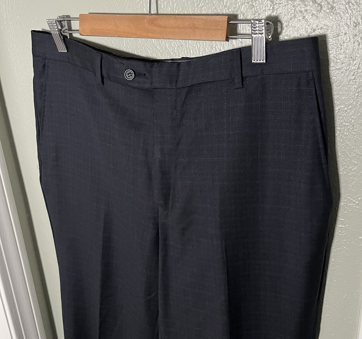 Hickey Freeman Milburn 42R Gray Plaid Wool 2pc Suit FF Pants 34×30 USA Made