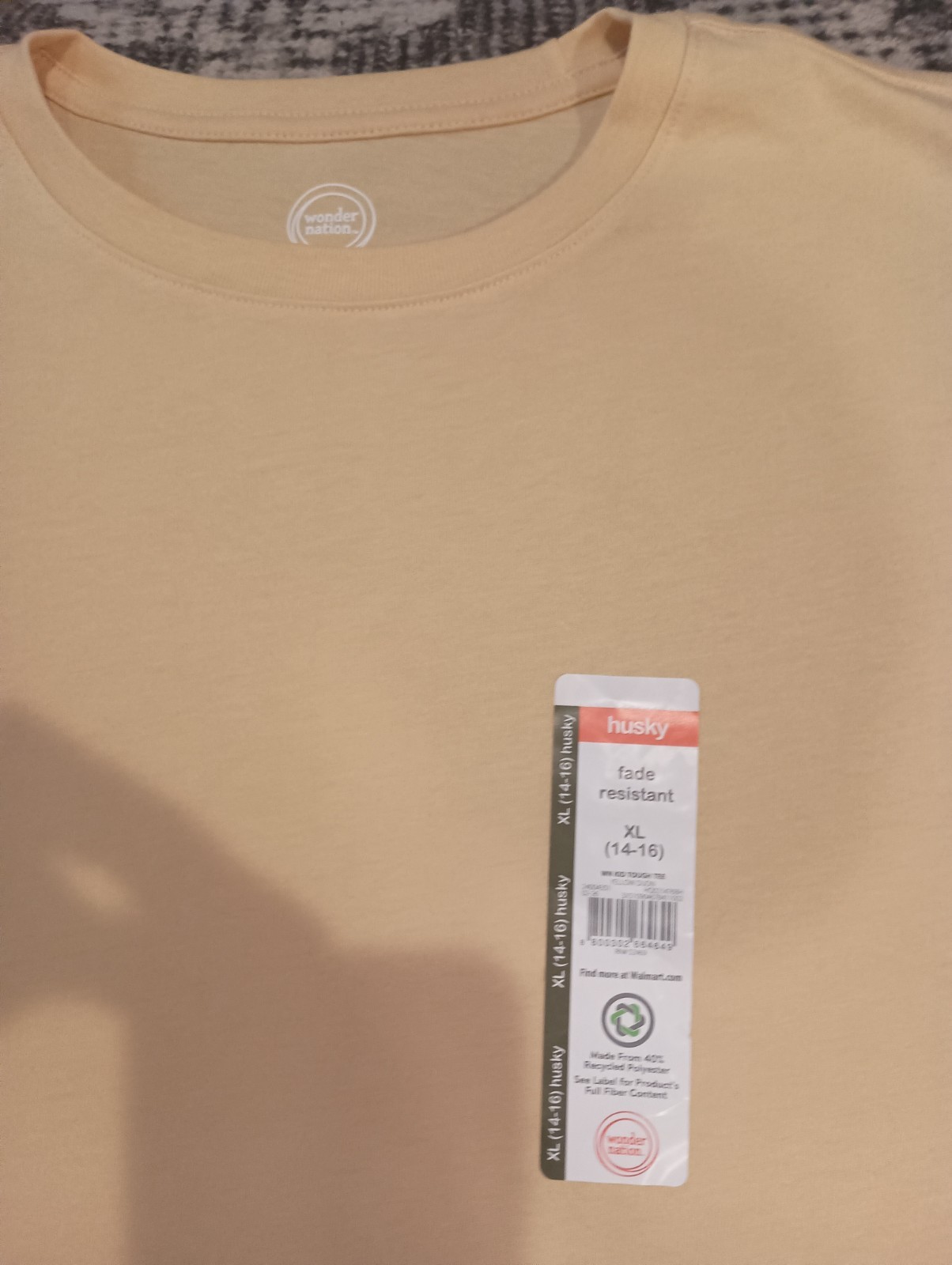 Wonder Nation Boy’s Yellow T-shirt XL (14-16) Husky Cotton/Poly Brand New