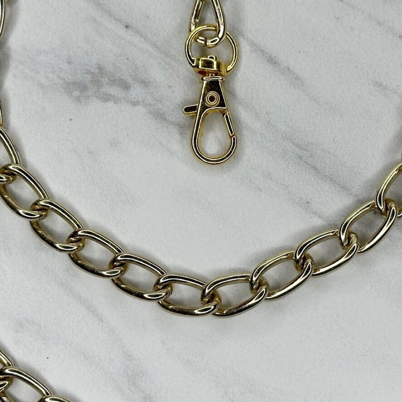 Gold Tone Chain Link Purse Handbag Replacement Strap – 47.5″