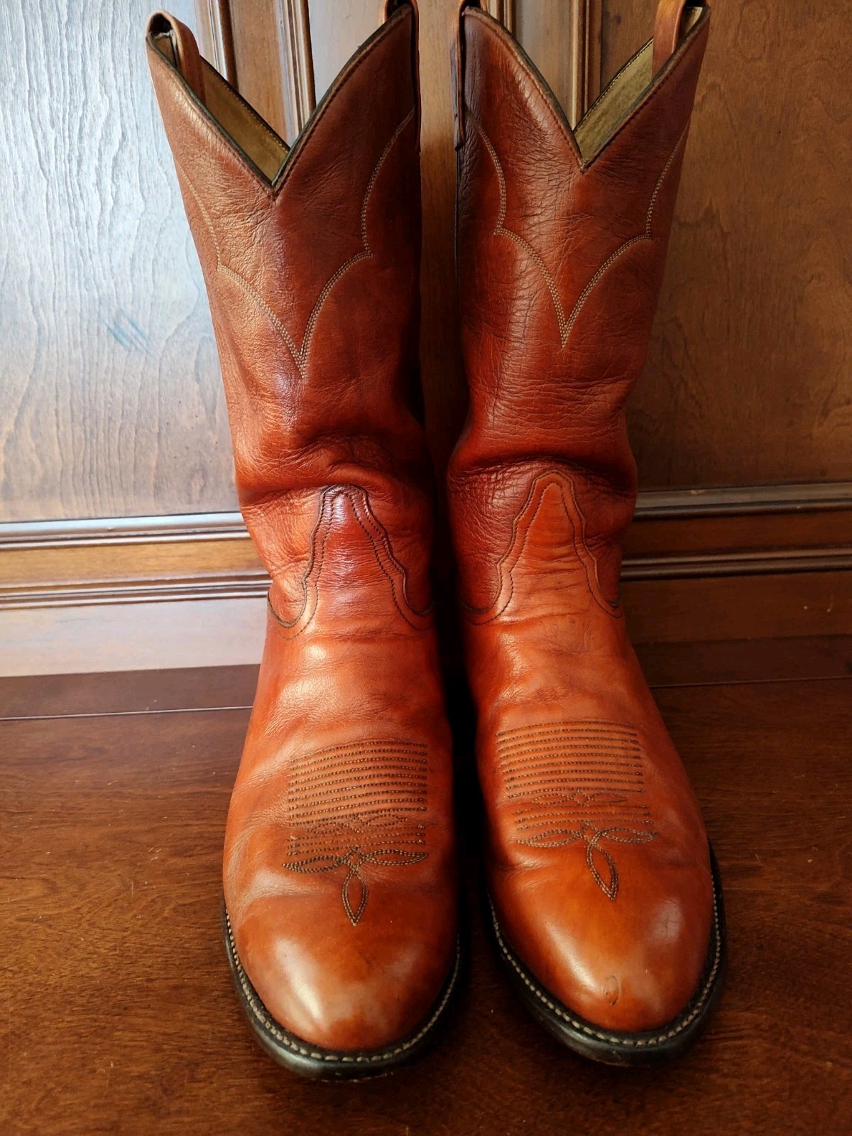 Tony Lama Classic Style 5084 Cognac Leather Cowboy Boots Men’s 11.5 D
