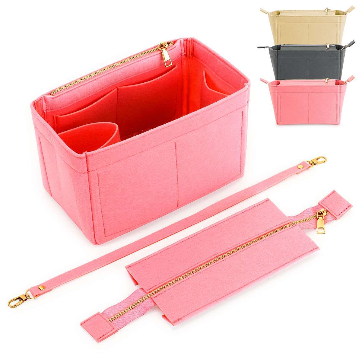 Felt Purse Handbag Organizer Insert Multi pocket Storage Tote Shaper Liner Bag