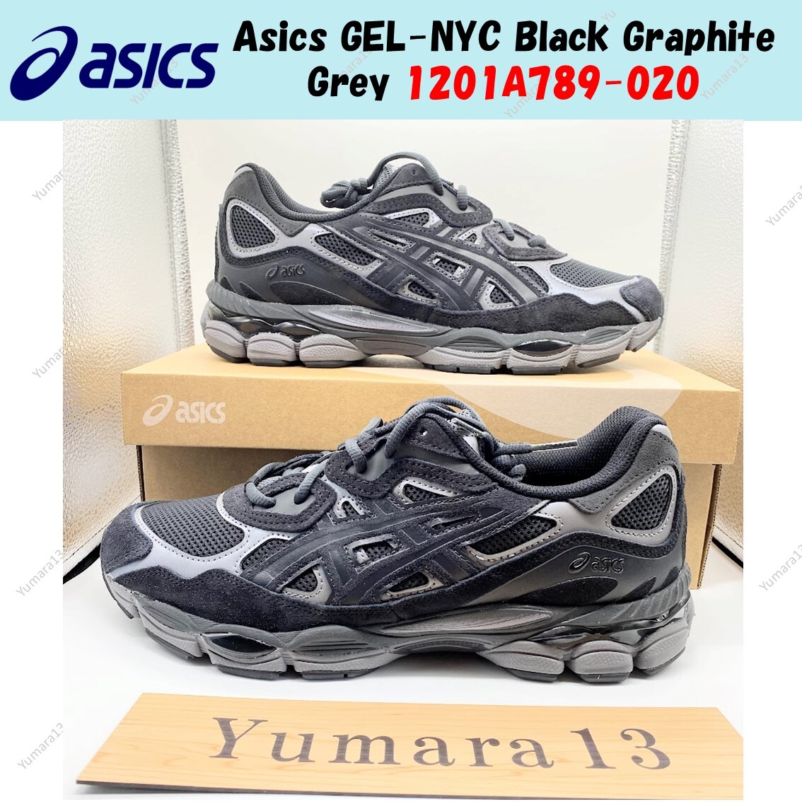 Asics GEL-NYC Black Graphite Grey 1201A789-020 Men’s Size