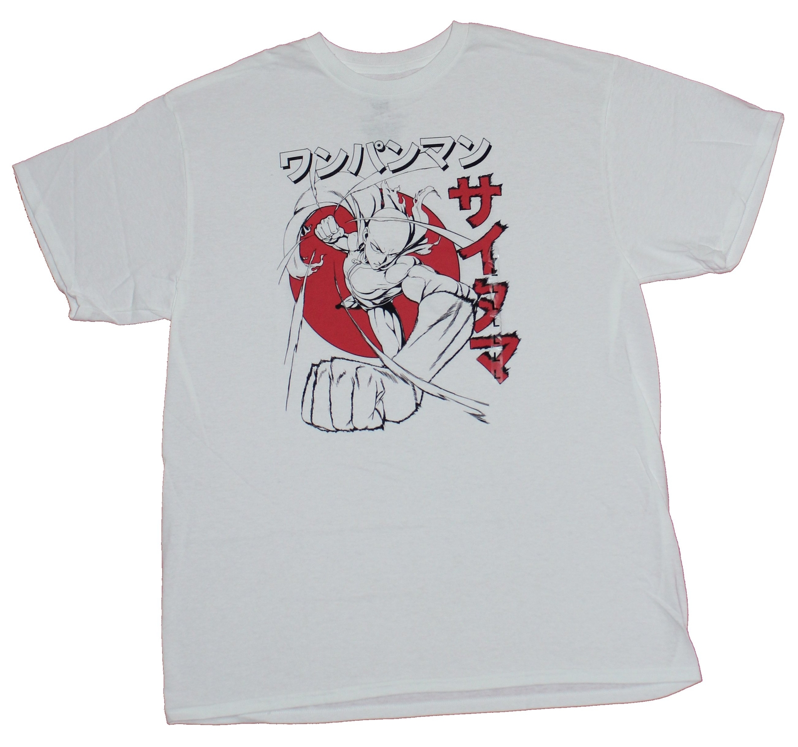 One Punch Man Mens T-Shirt – Stylized Giant Kanji Punch