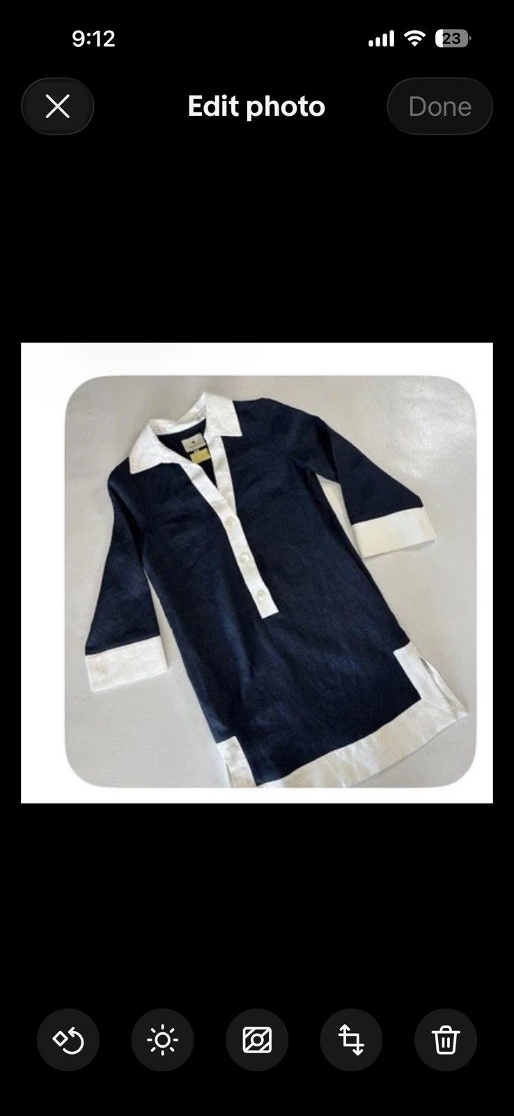 Tuckernuck Navy Blue/ White Nautical Collier Tunic Dress Size XXS