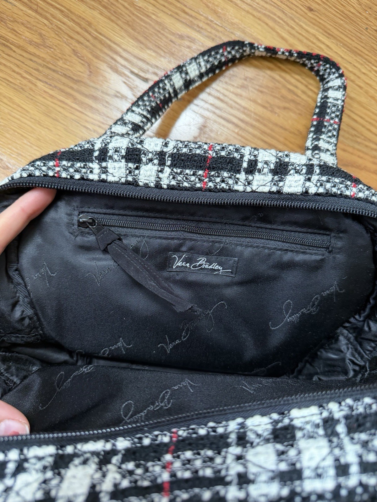 Vera Bradley Plaid Satchel Top Handle Zip Small Lined Inner Pockets Charm