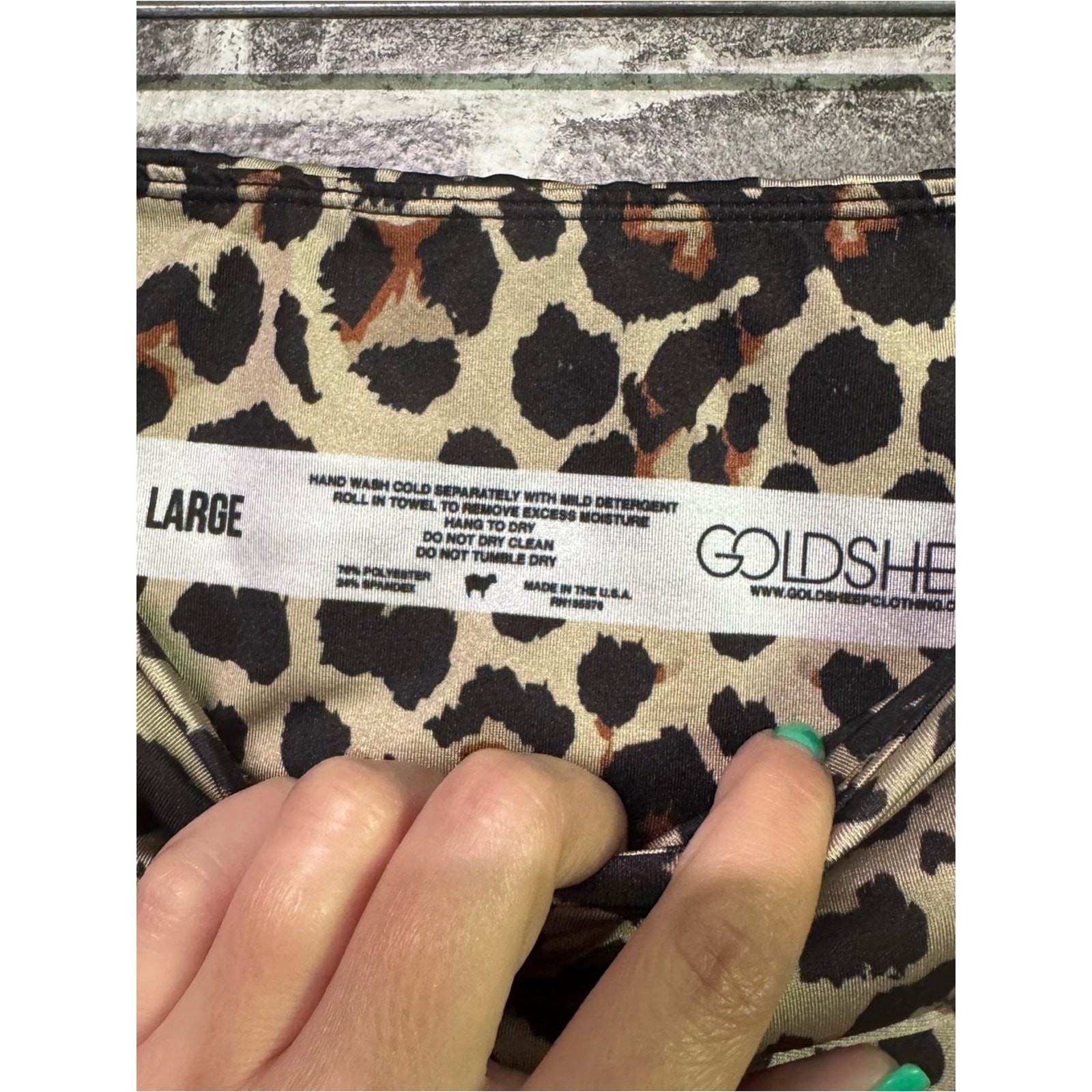 Goldsheep Classic Leopard Leggings brown black shine SIZE LARGE L