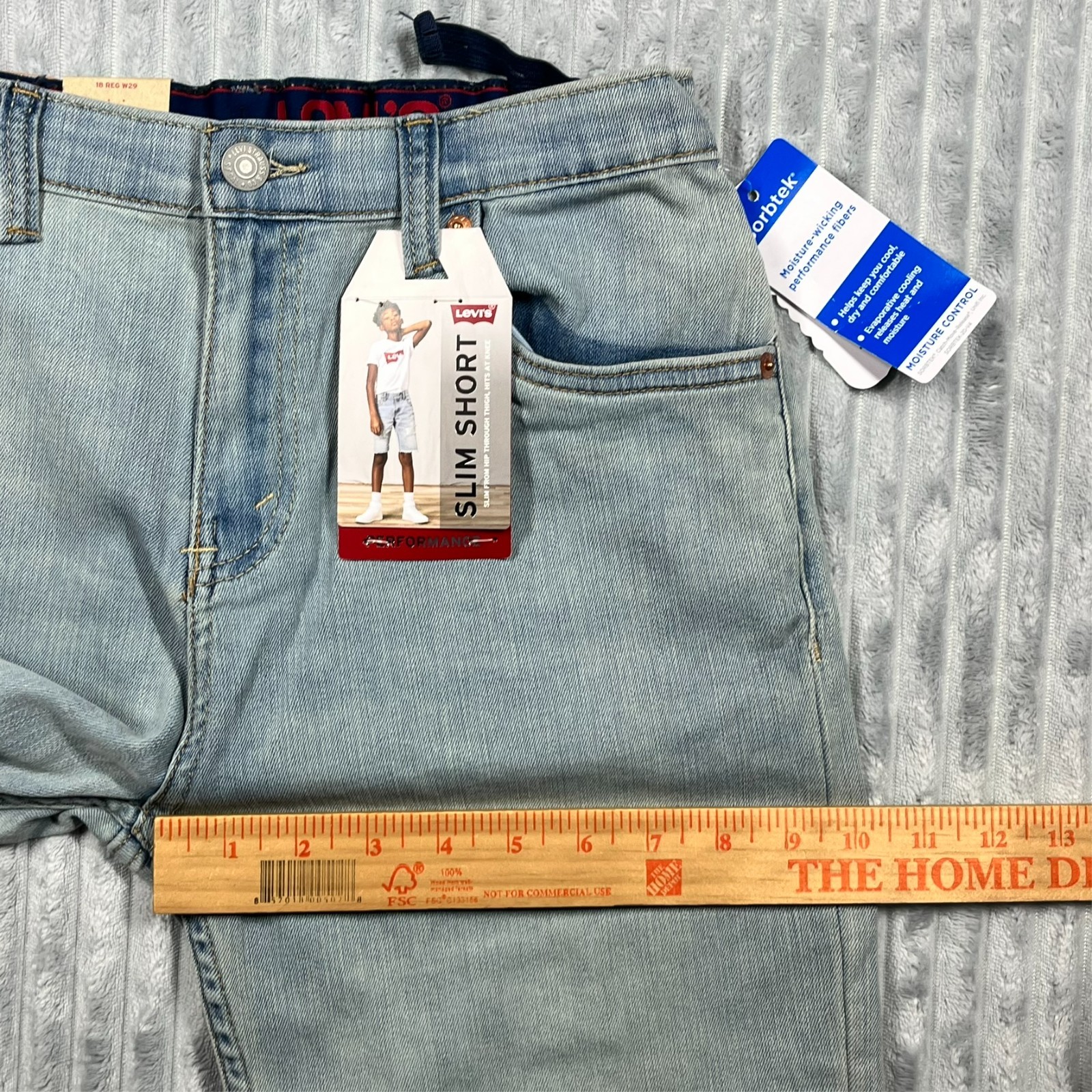 Levi’s Slim Short Youth 18 Reg Light Wash Stretch Comfort Adjustable Waistband