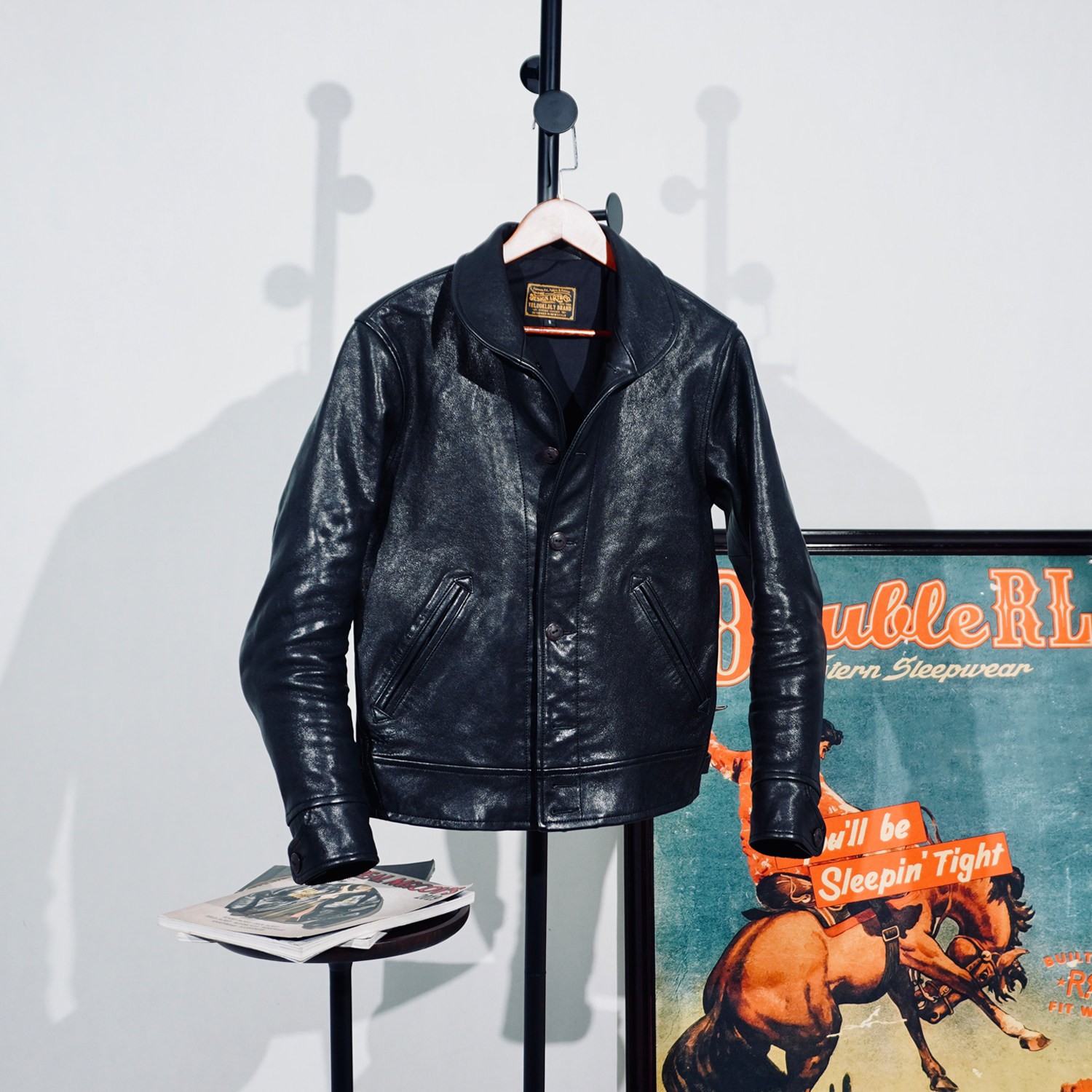 Vegetable Tanned Sheepskin LVC Men’s Short Genuine Leather Biker Jacket