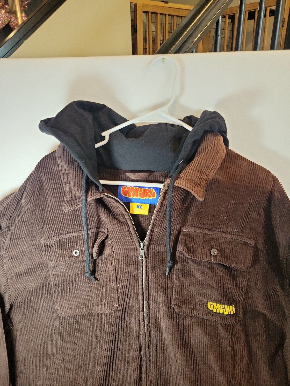 Empyre Baylor Brown Corduroy Hooded Zip-Up Jacket