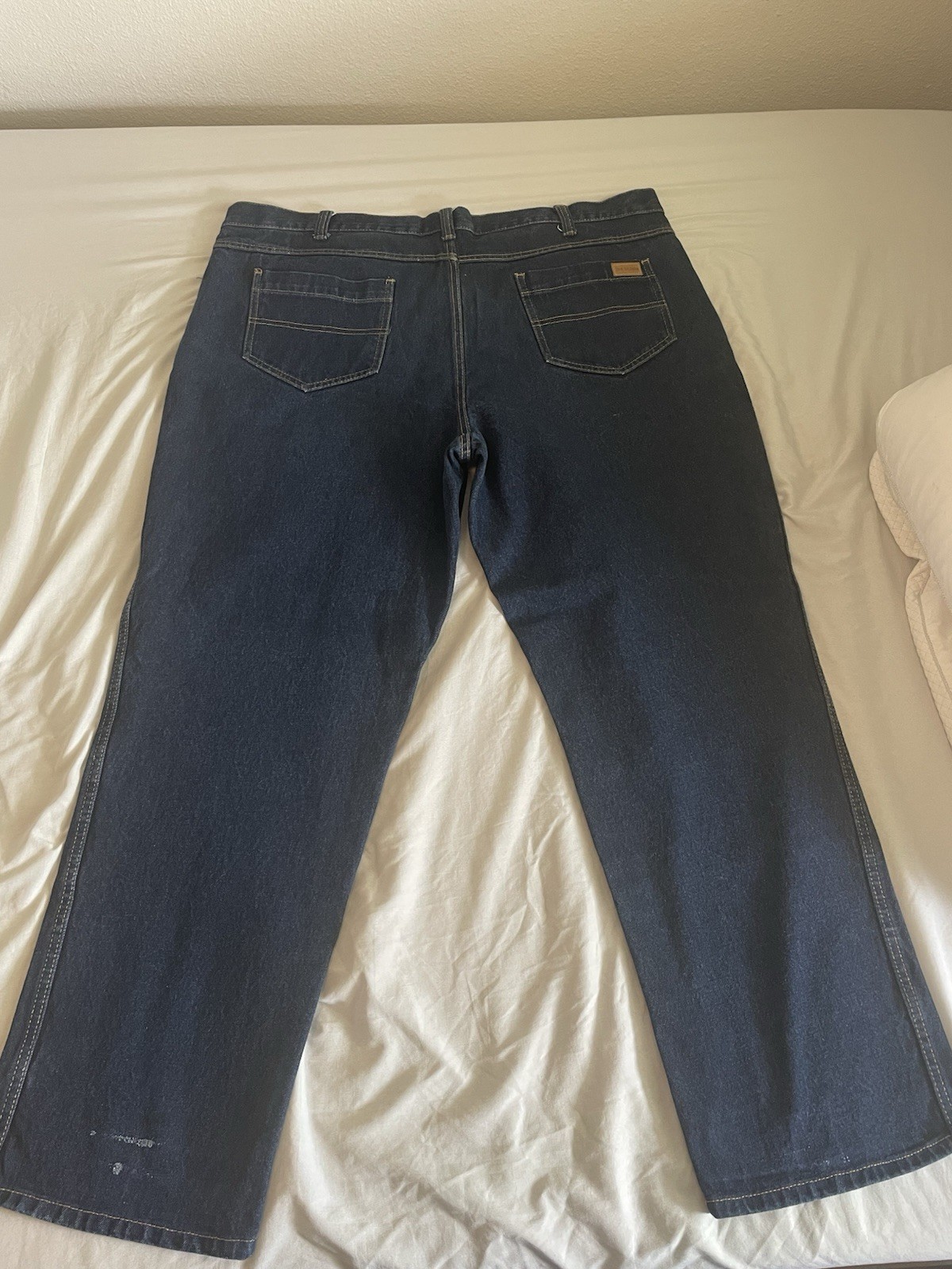 Cintas 394 Blue Denim Work Pants Men’s 44×32 Cotton Construction Workwear