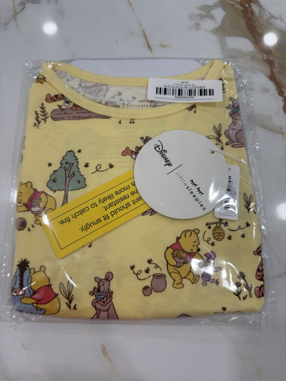 Little Sleepies Disney Playtime With Pooh Bamboo Two-Piece Pajama Set SHORTS SET