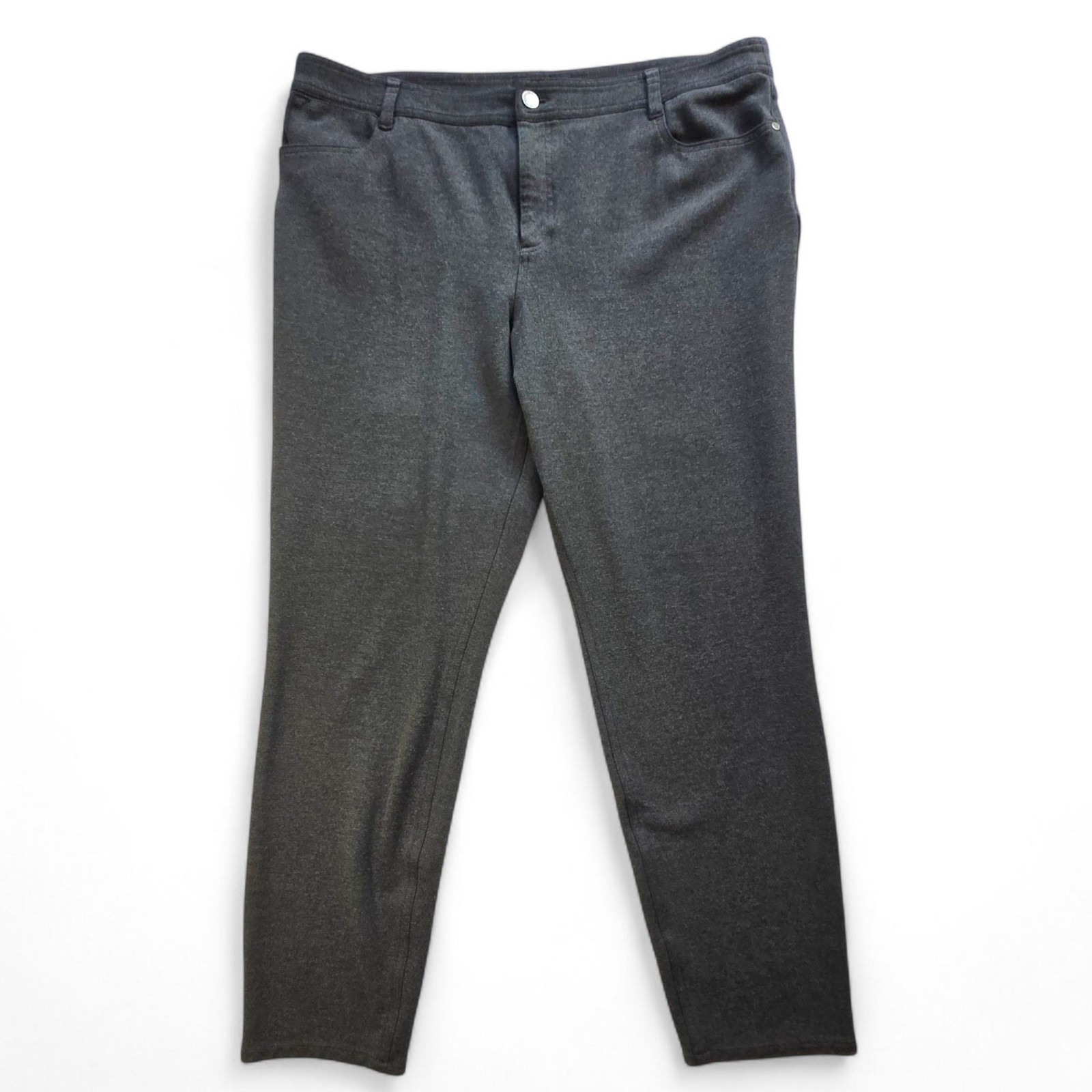 Talbots Womens Gray Slim Fit Pants Size 16 Zip/Button Closure Stretch