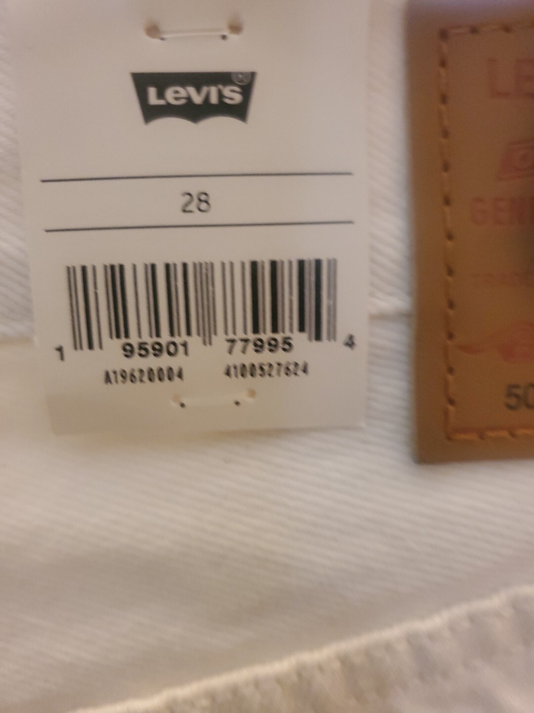 Levis 501 Womens Shorts Size 28 Waist Ivory Button Fly Red Tag Frayed Pockets