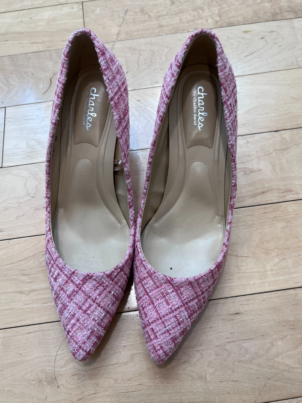 Charles by Charles David Maxx Pink Tweed Pointed Toe Stiletto Pumps Women’s 7M