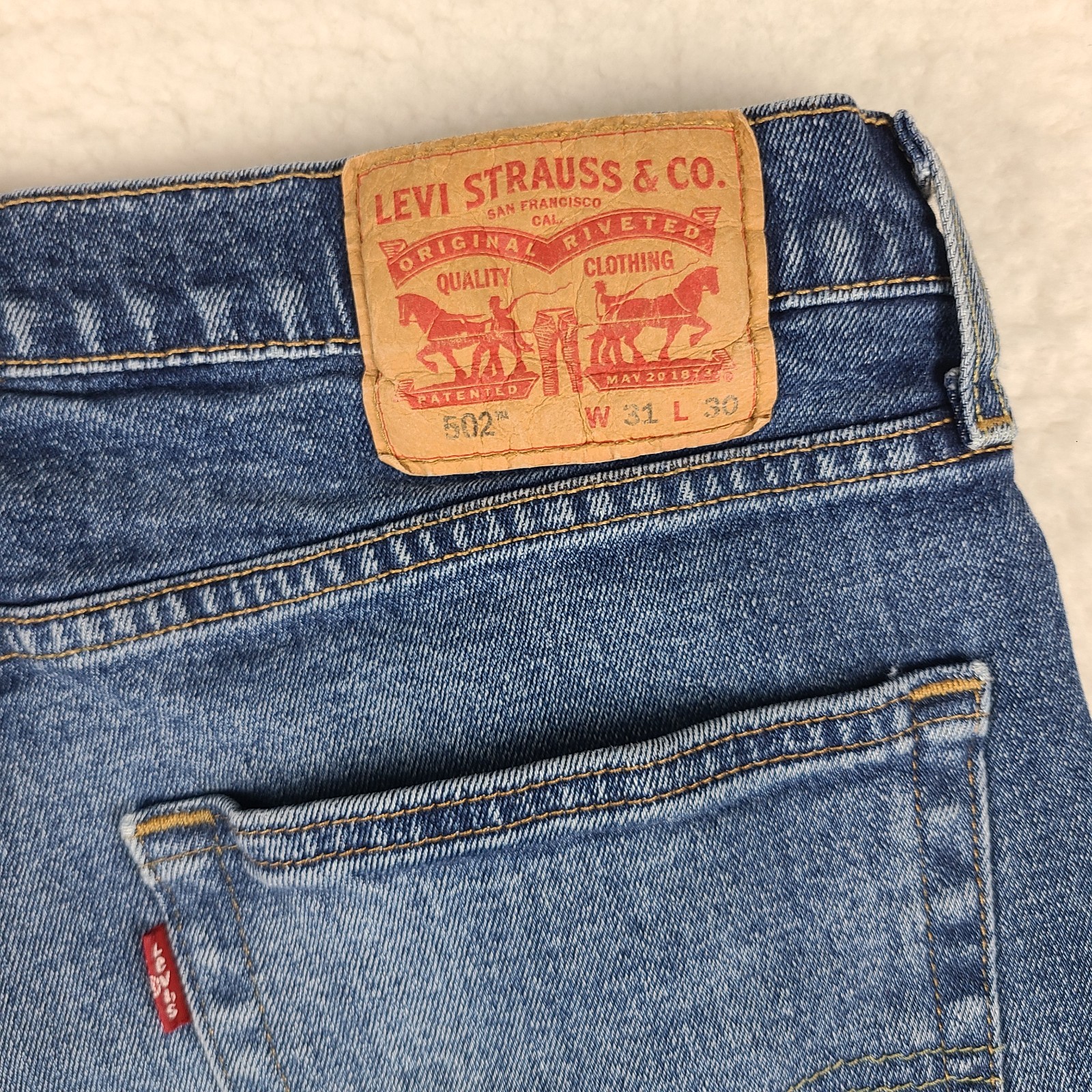 Levi’s 502 Jeans Mens Blue 31×30 Slim Tapered Medium Wash Denim