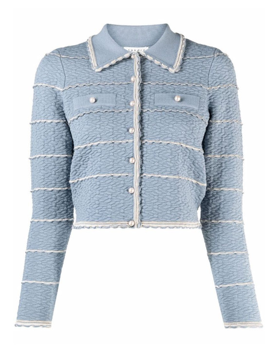 Sandro Paris Women’s Infinity Blue Stripe Knit Cardigan Size 0 (XS) BRAND NEW