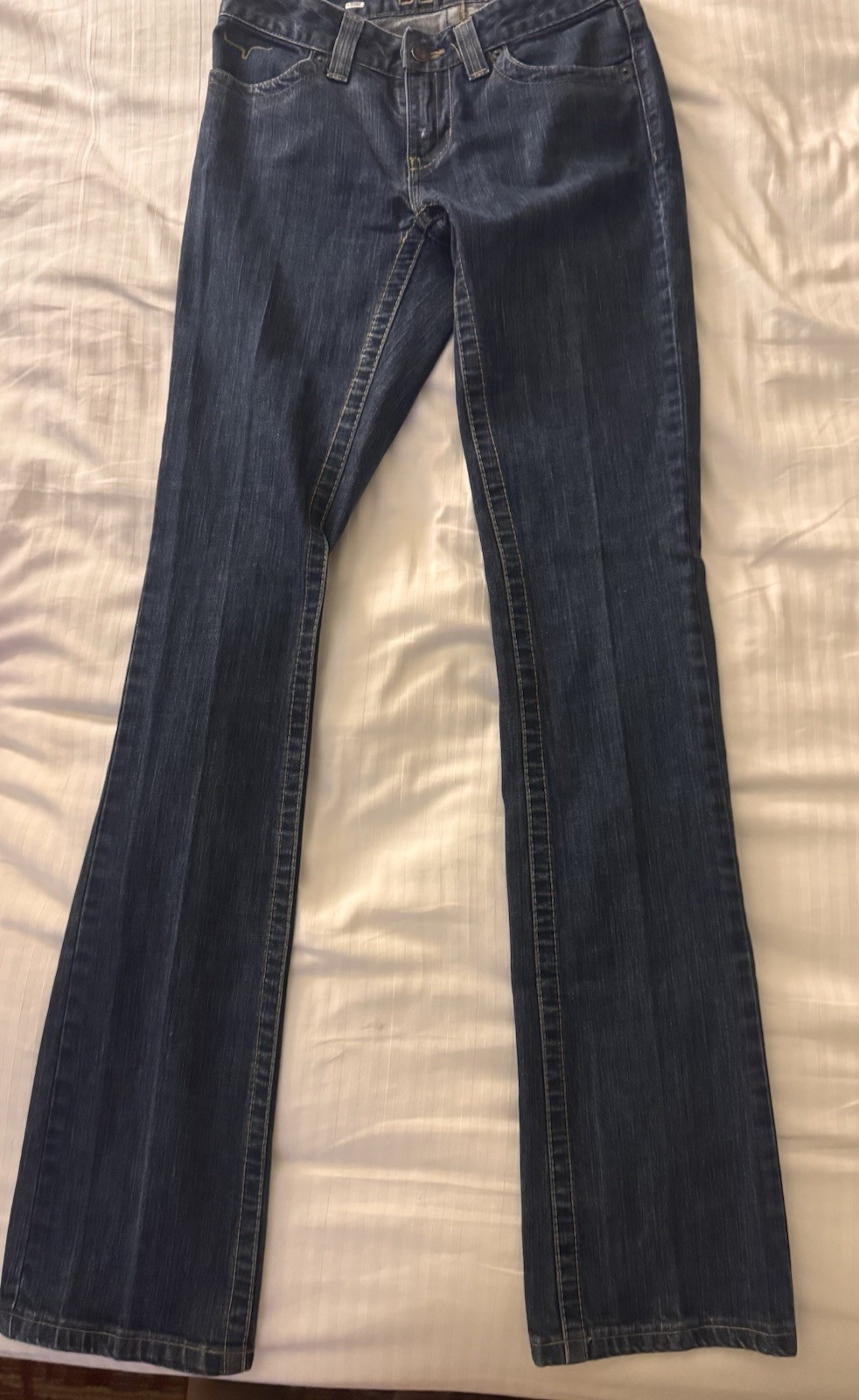 Kimes Ranch Women’s Bootcut Jeans Blue Medium Wash 5-Pocket Logo Button Zip