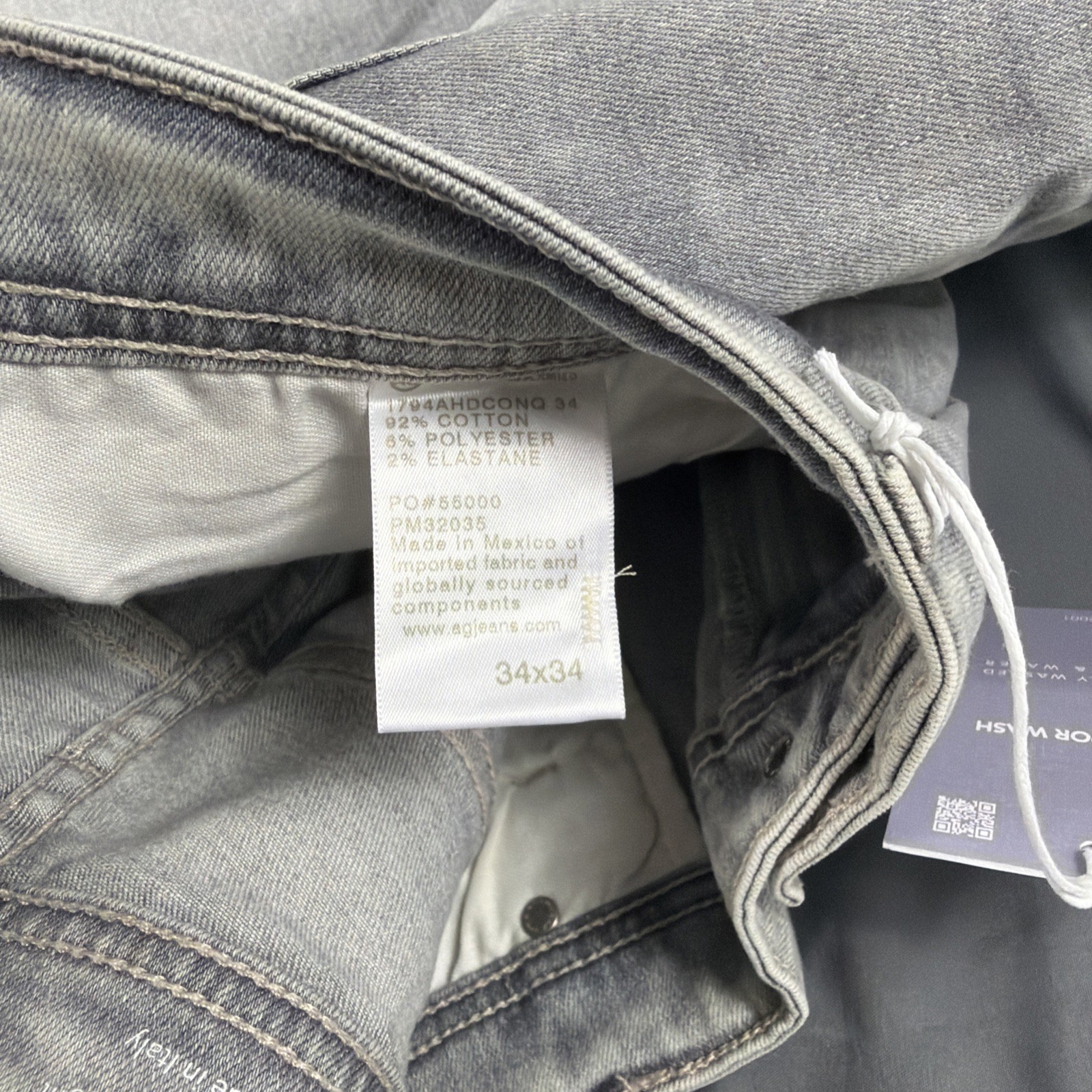 AG Jeans Everett Slim Straight 34 x 34 Conquest Cotton Polyester NWT MSRP $200