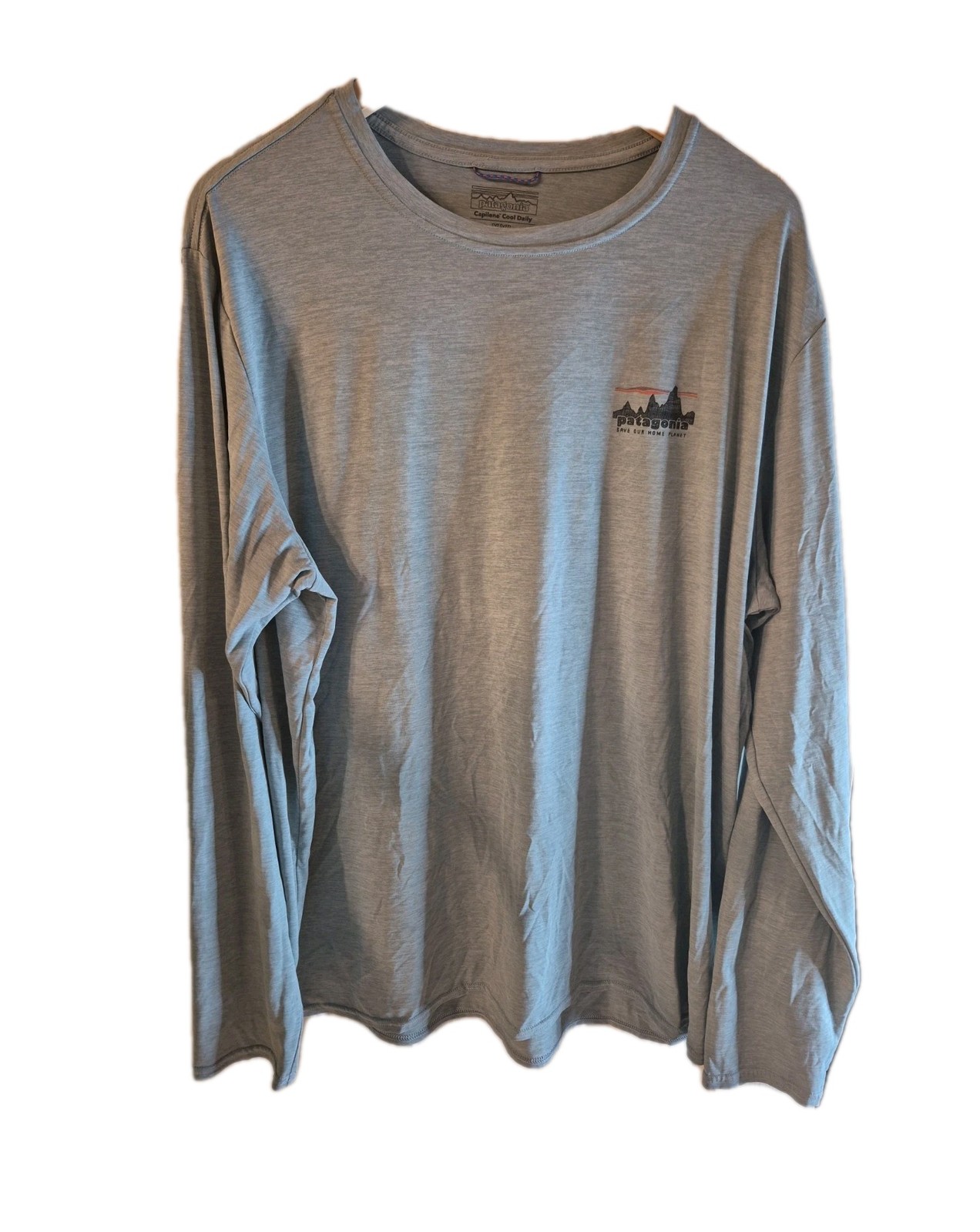 Patagonia Capilene Cool Daily Mens XXL Light Green Long Sleeve Graphic Shirt Fis