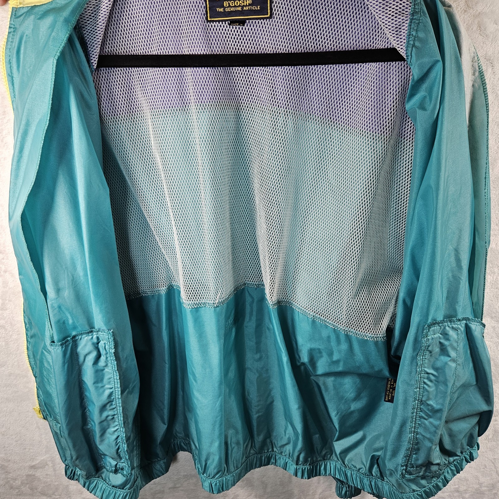 VTG 90s OshKosh B’Gosh Windbreaker Sz Large Colorblock Track Jacket Vented Hood