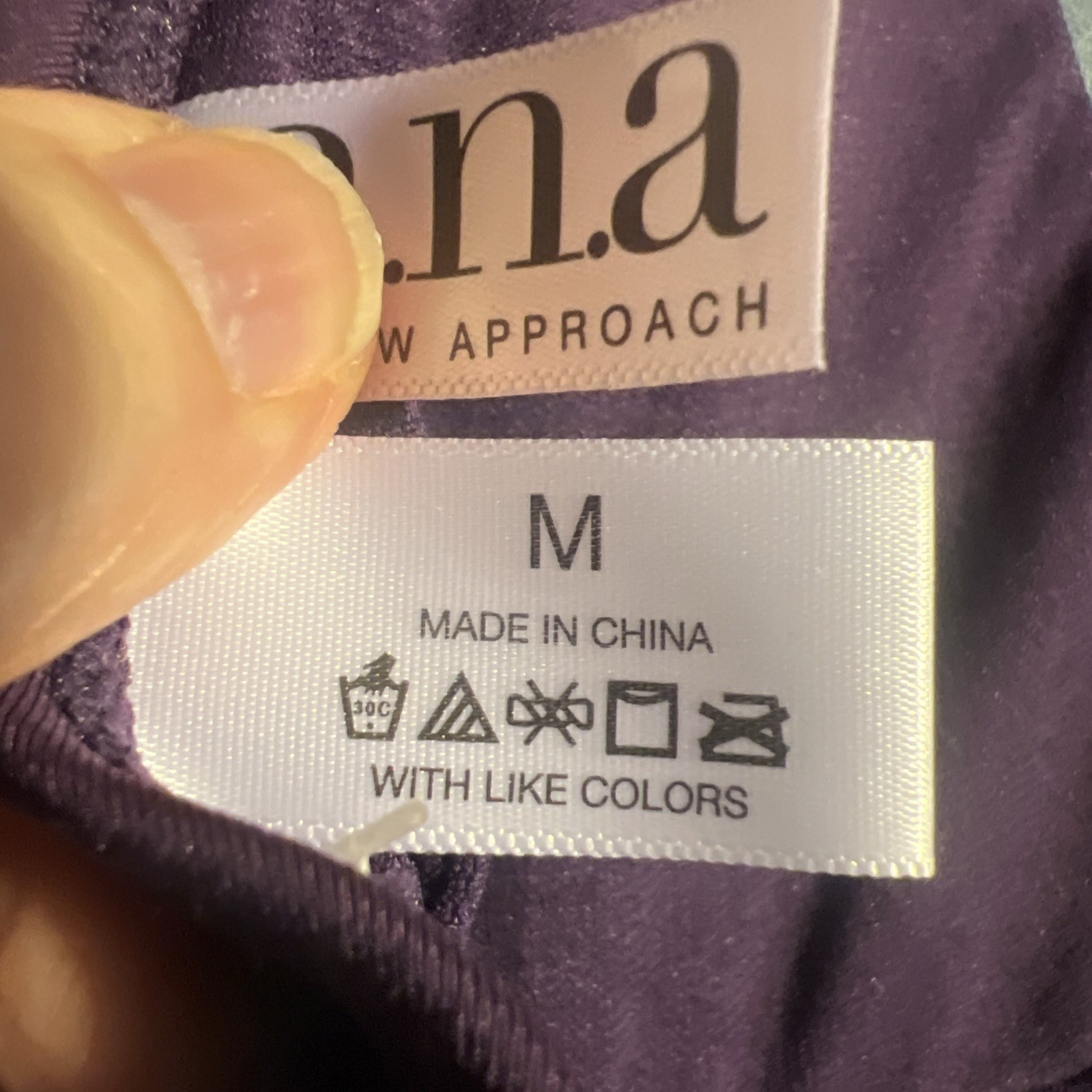 NWT Sz M Bikini A.N.A. Purple Mix Match Hologram Silver Shiny Hi-Waist Bottom