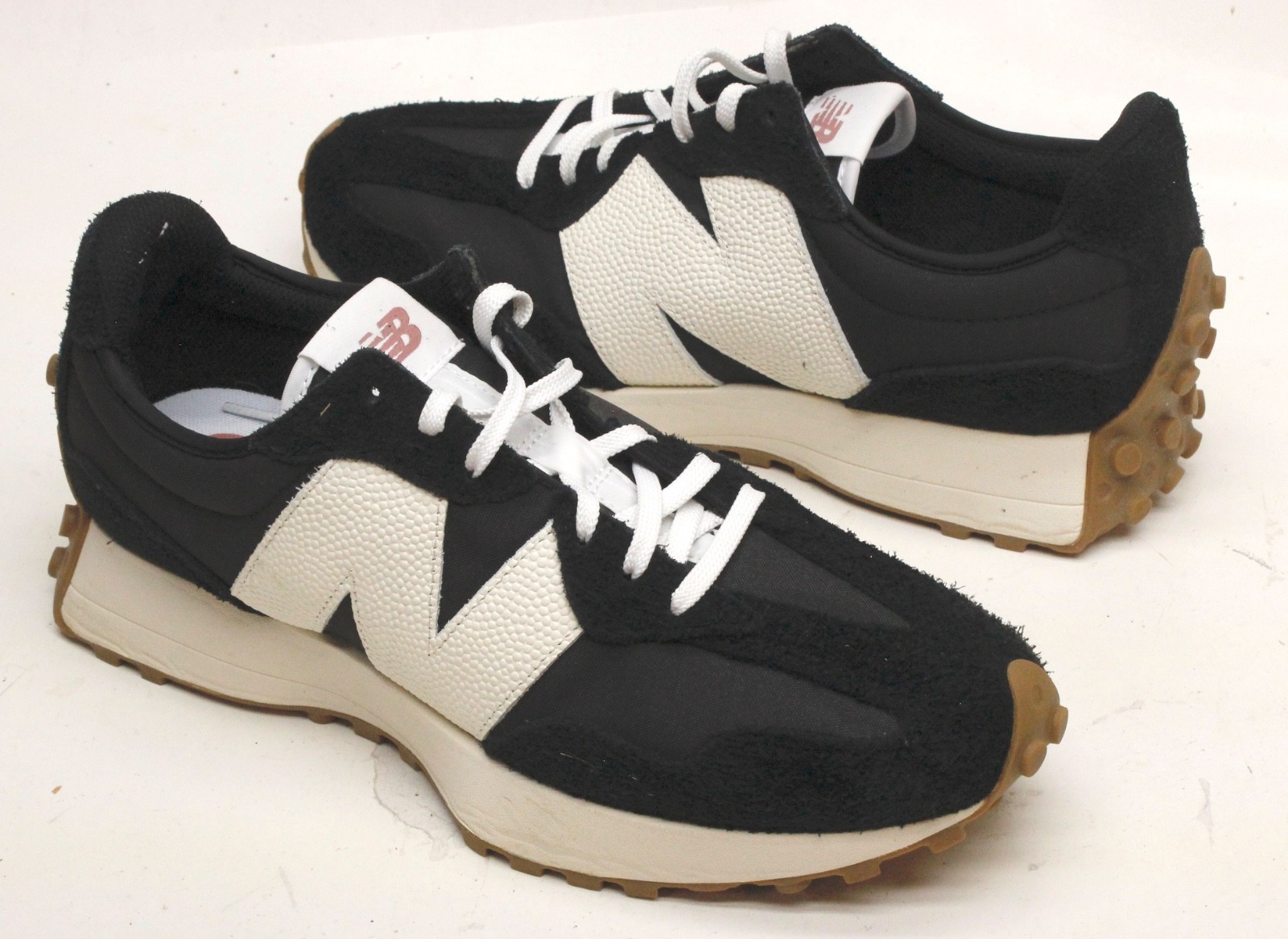 Women’s New Balance 327 BLACK with WHITE Size 12 Tried on Only also Mens 10.5
