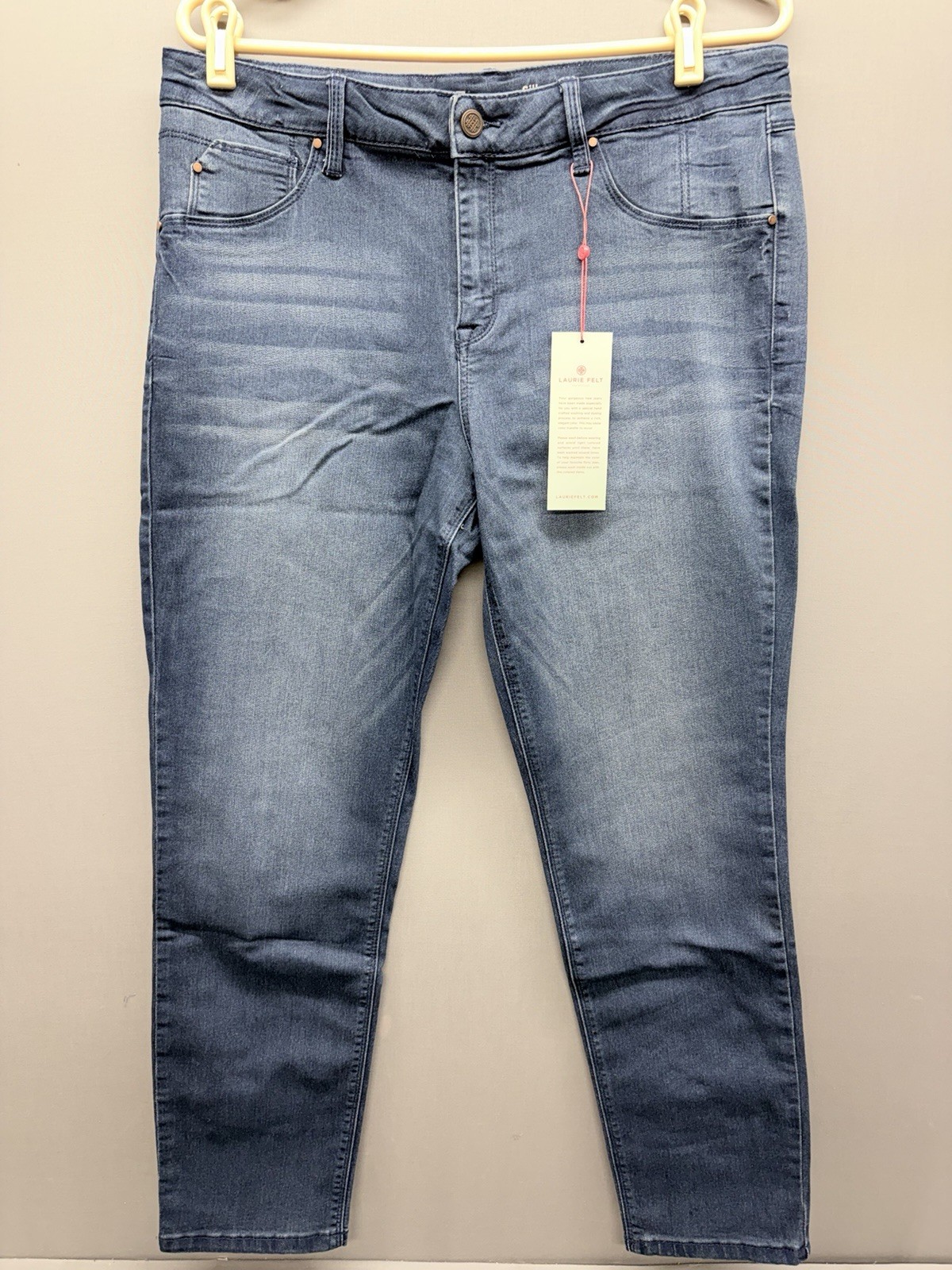 Laurie Felt Los Angeles Silky Ankle Skinny Blue Jeans Womens Large NWT Stretch