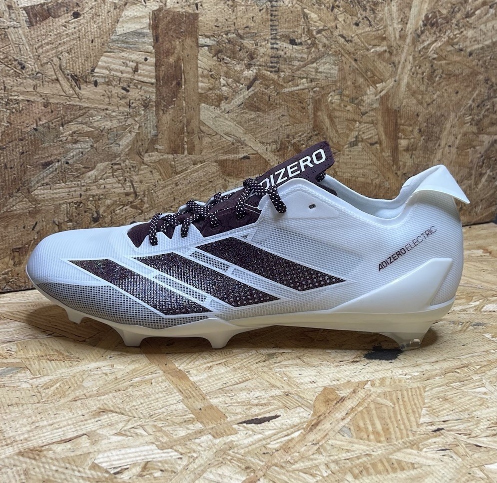 adidas Adizero Electric IE6289 Football Cleats White Maroon Size 13