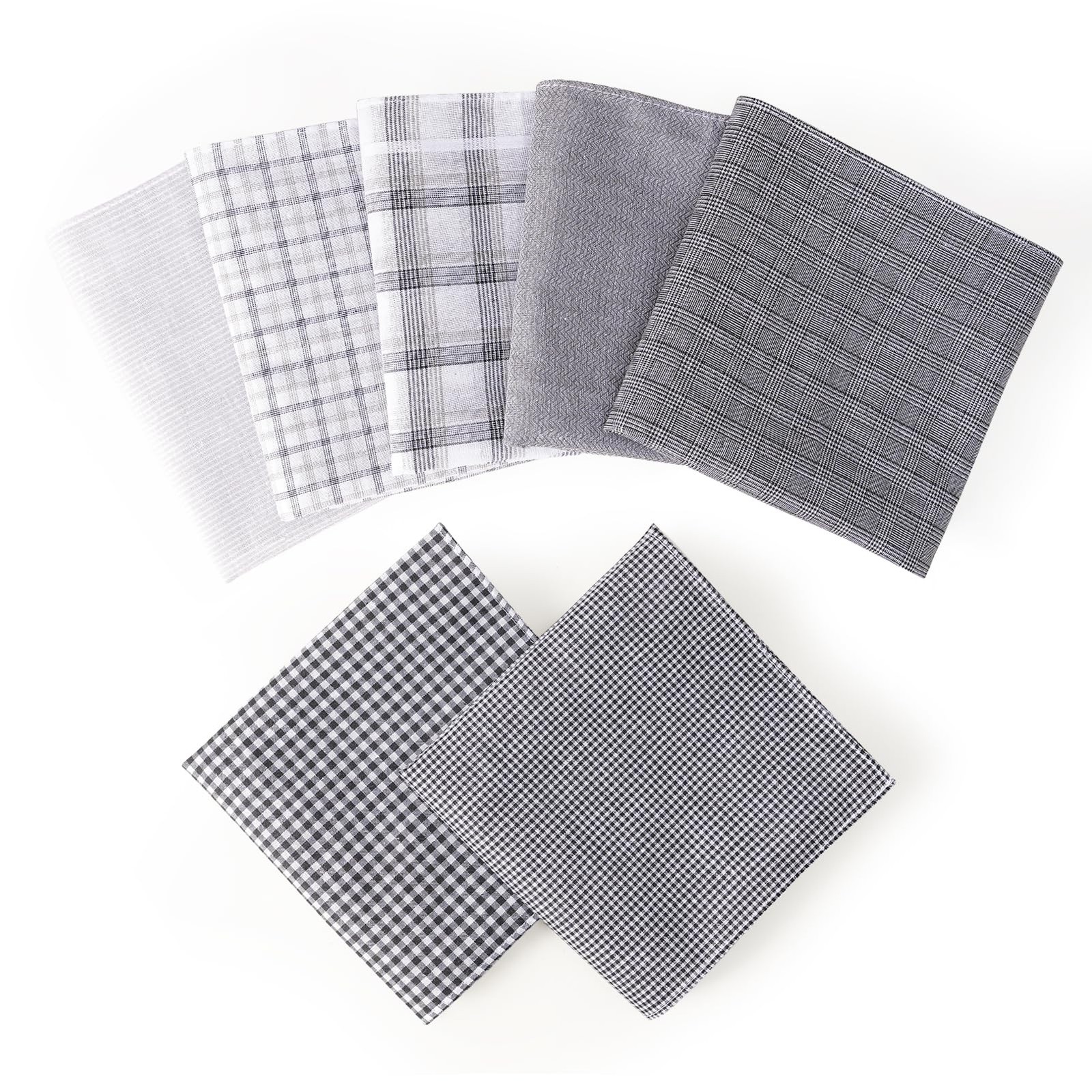 Handkerchief Mens Cotton 7PCS Handkerchiefs for Men 100% Soft Cotton Plaid Ha…