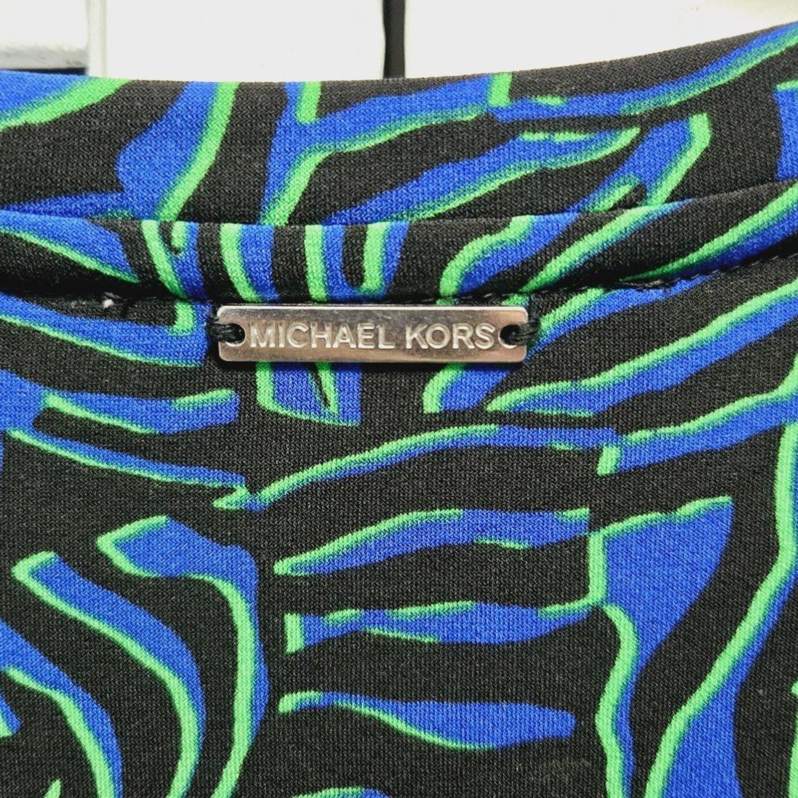 NWT MICHAEL KORS WOMENS PRINTED PETAL-SLEEVE TUNIC/TOP ROYAL MR35M6Z7U4 XS