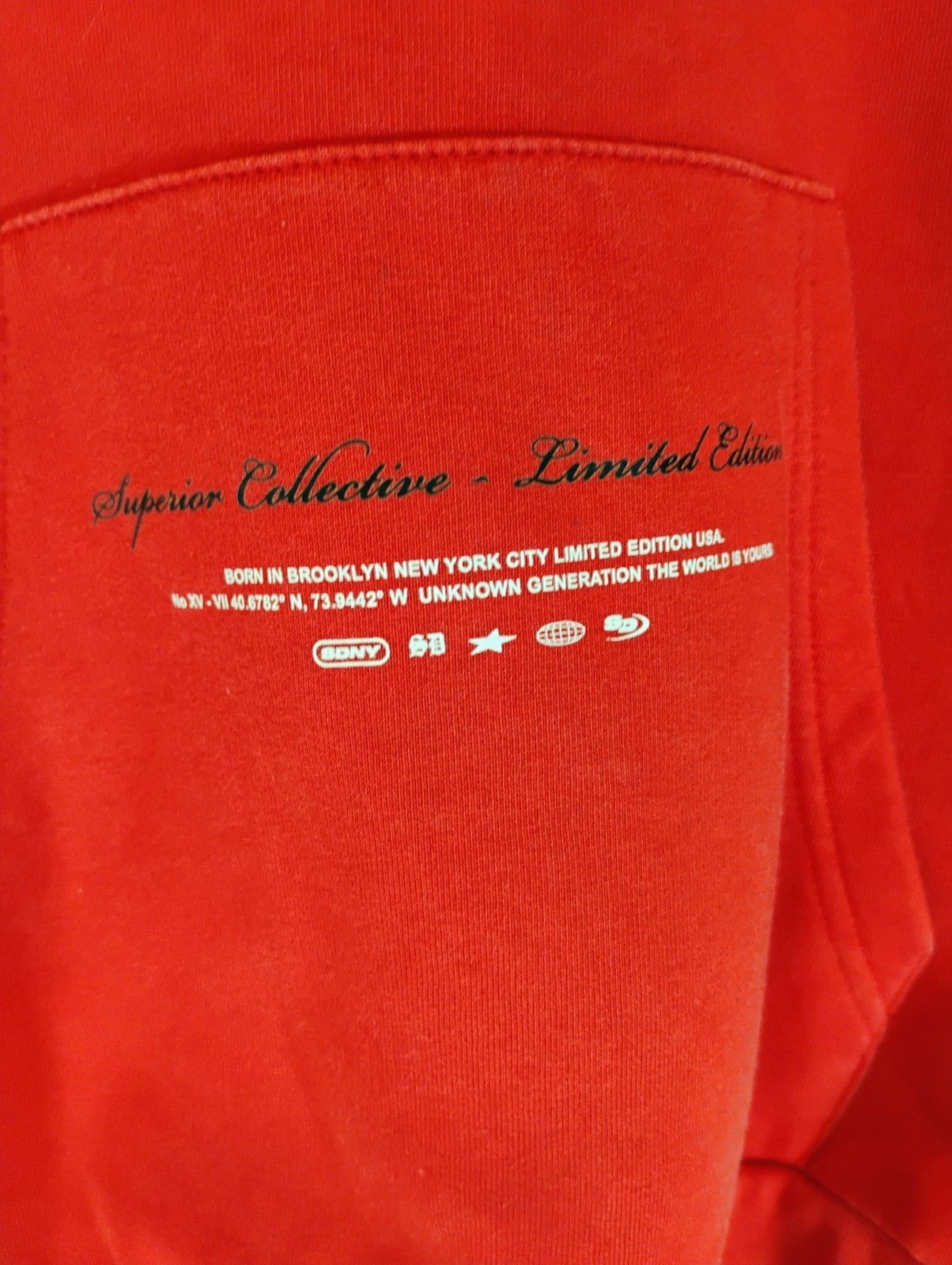 Supply & Demand Red Hoodie NY Superior Collective Graphic Streetwear Red Men Med