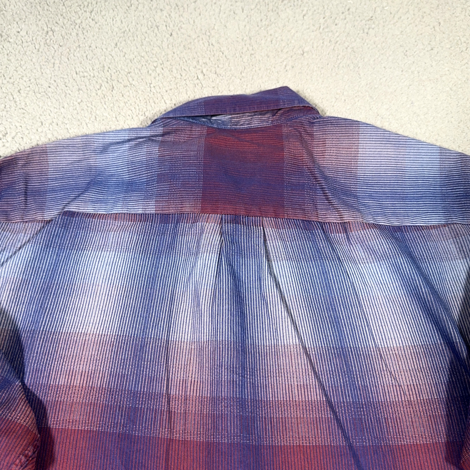Tommy Bahama Shirt men Large Red Blue purple Ombre Cotton Silk blend Button down
