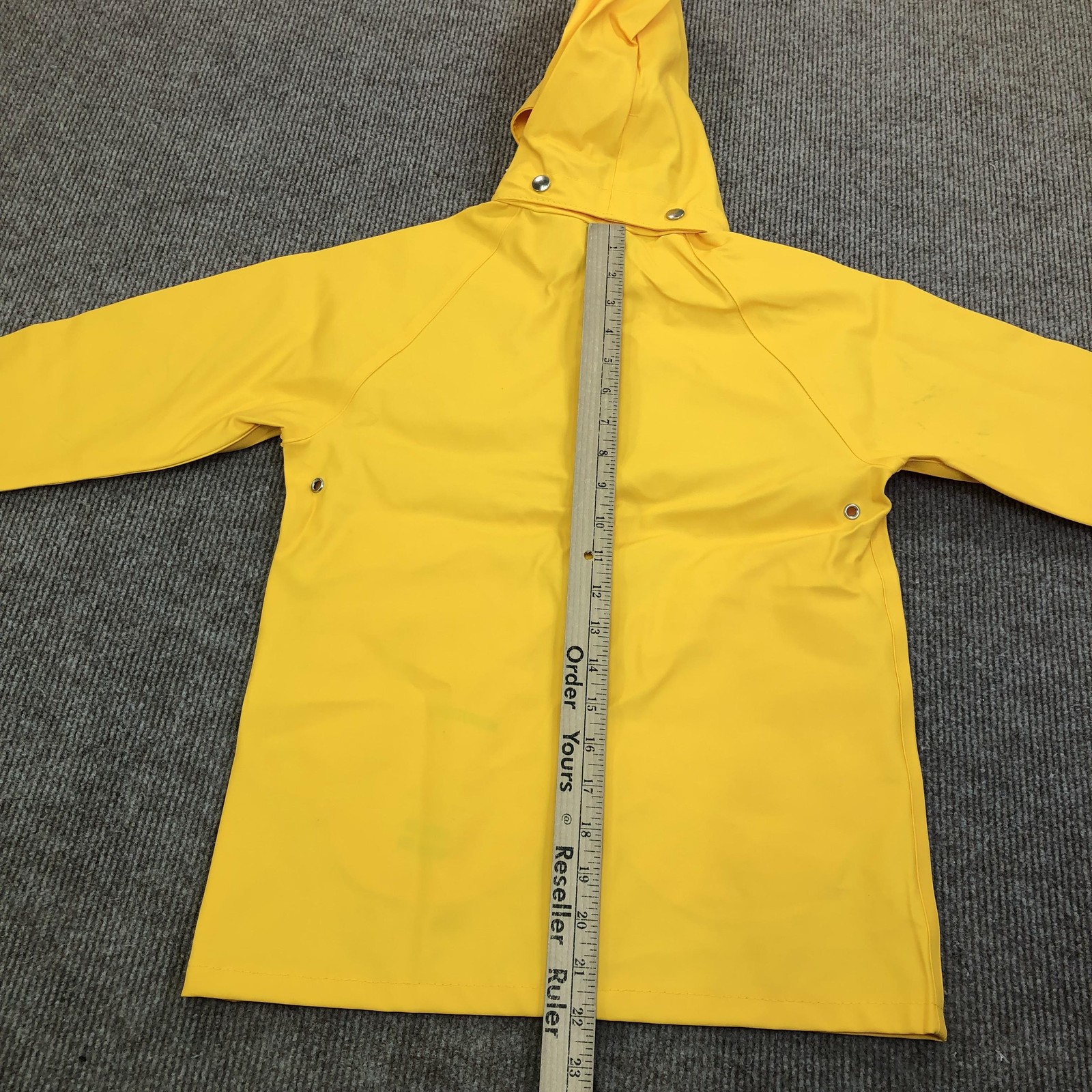 Stutterheim Raincoat Kids 6-7 Yellow Mini Hooded Snap Waterproof Rubberized