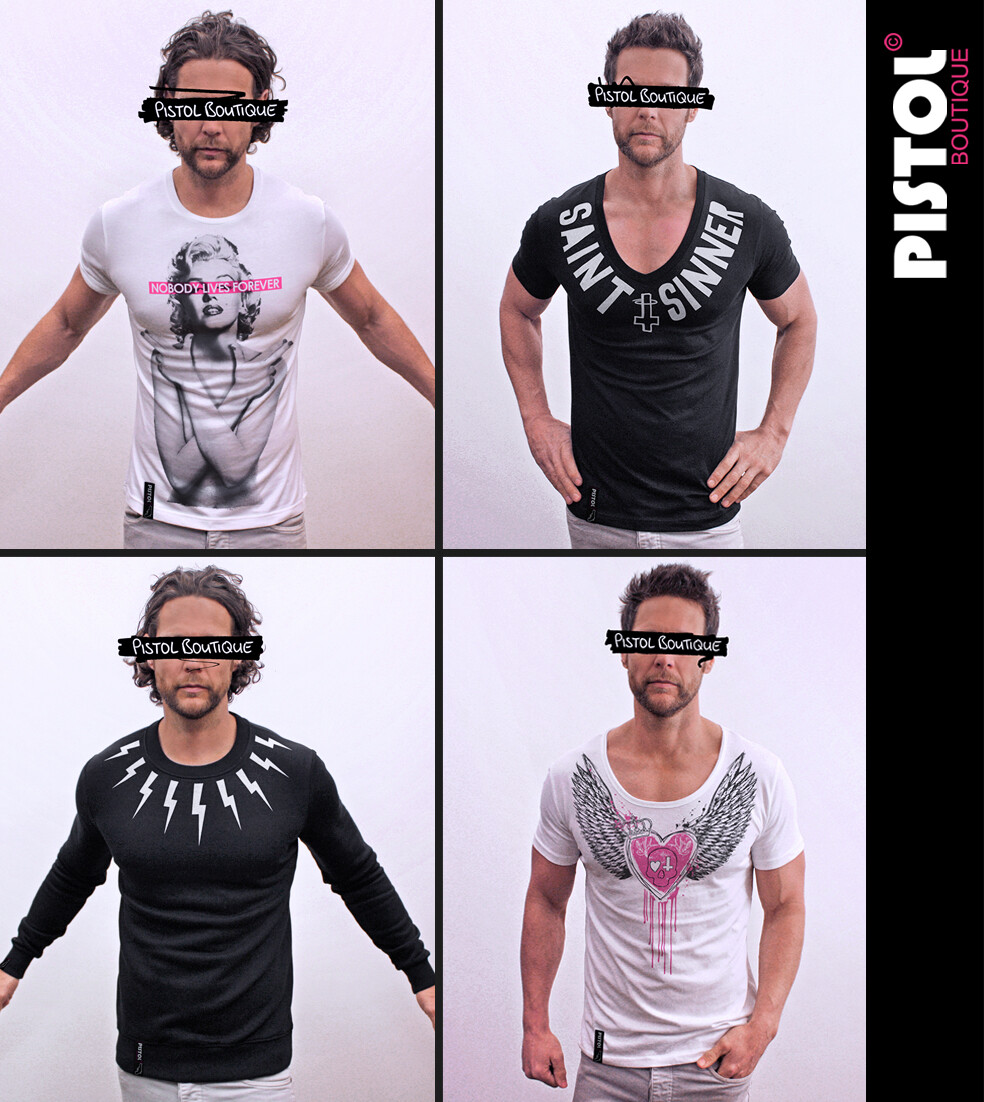 Pistol Boutique Men’s Black CHEST NECK SKETCH STARS Vest Top Singlet Tank